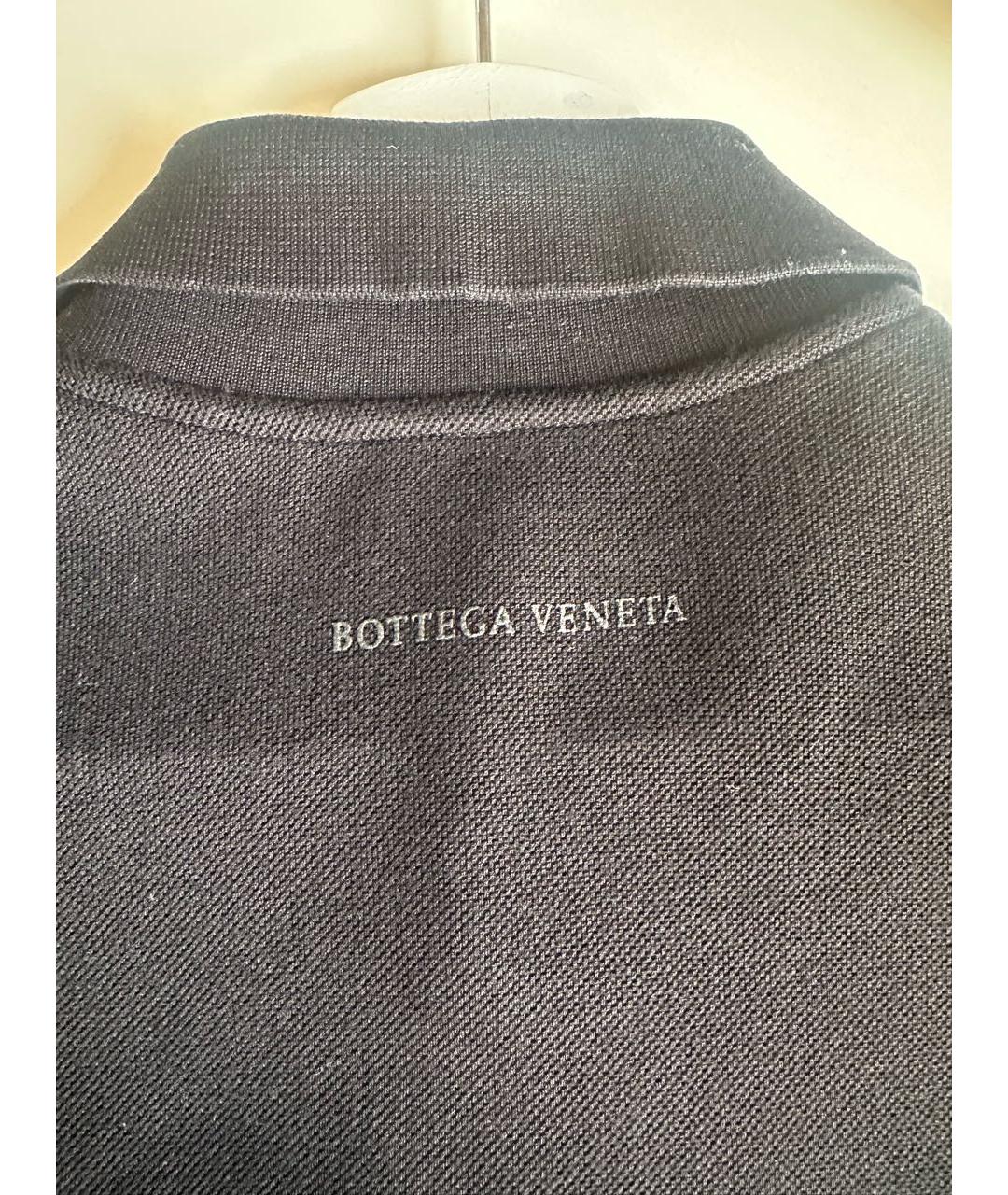 BOTTEGA VENETA Черное хлопковое поло с коротким рукавом, фото 3