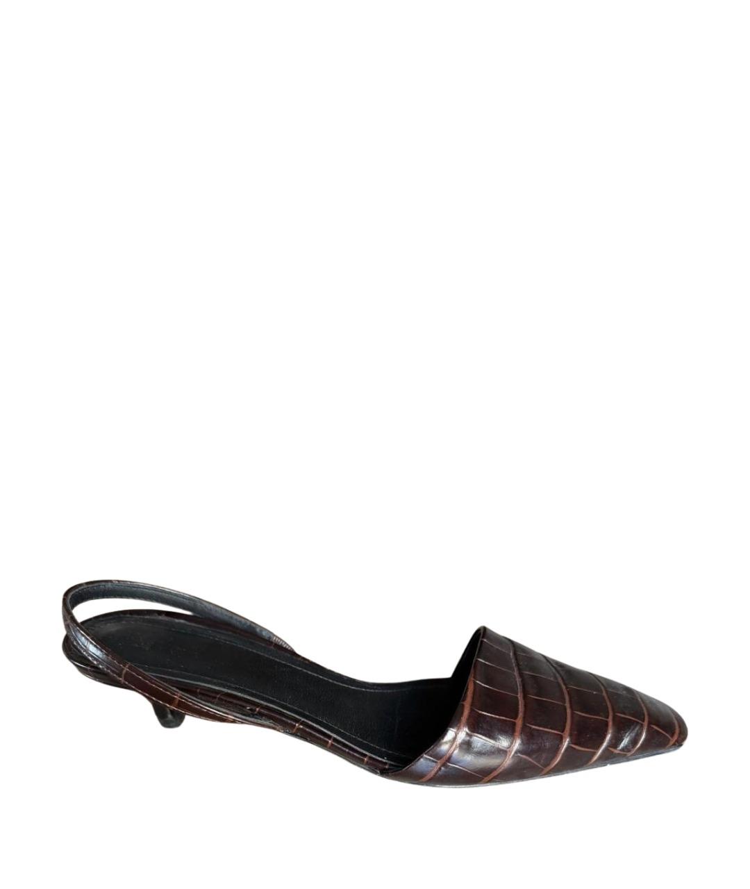 TOTEME Коричневые кожаные босоножки, фото 1