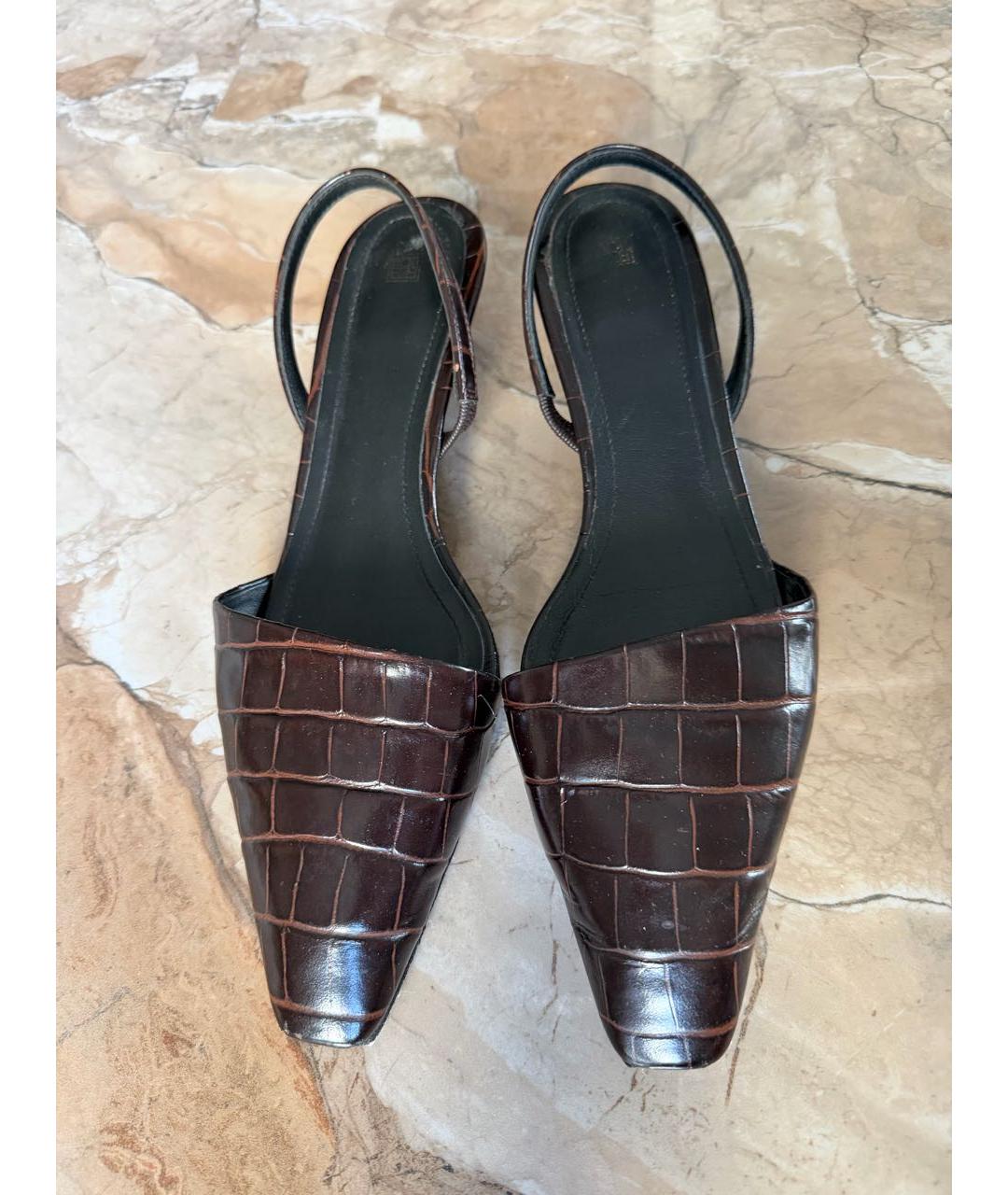 TOTEME Коричневые кожаные босоножки, фото 2
