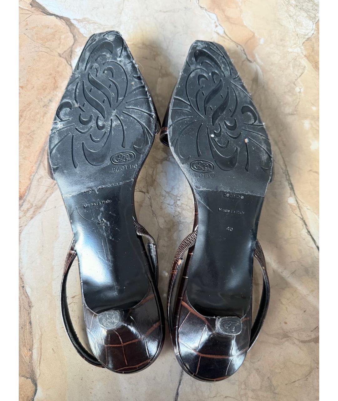 TOTEME Коричневые кожаные босоножки, фото 5