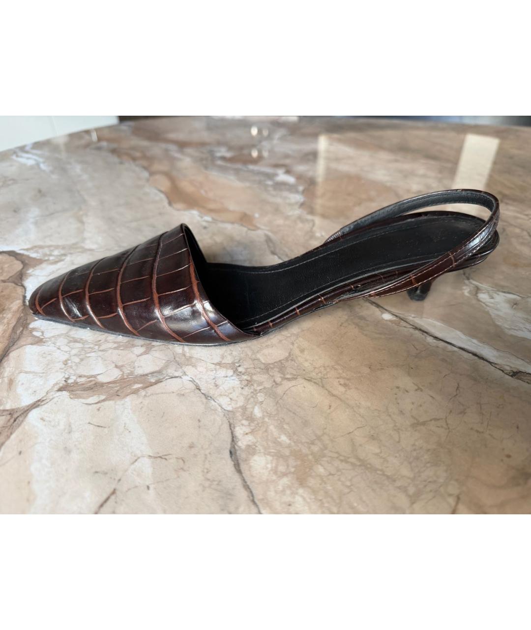 TOTEME Коричневые кожаные босоножки, фото 6