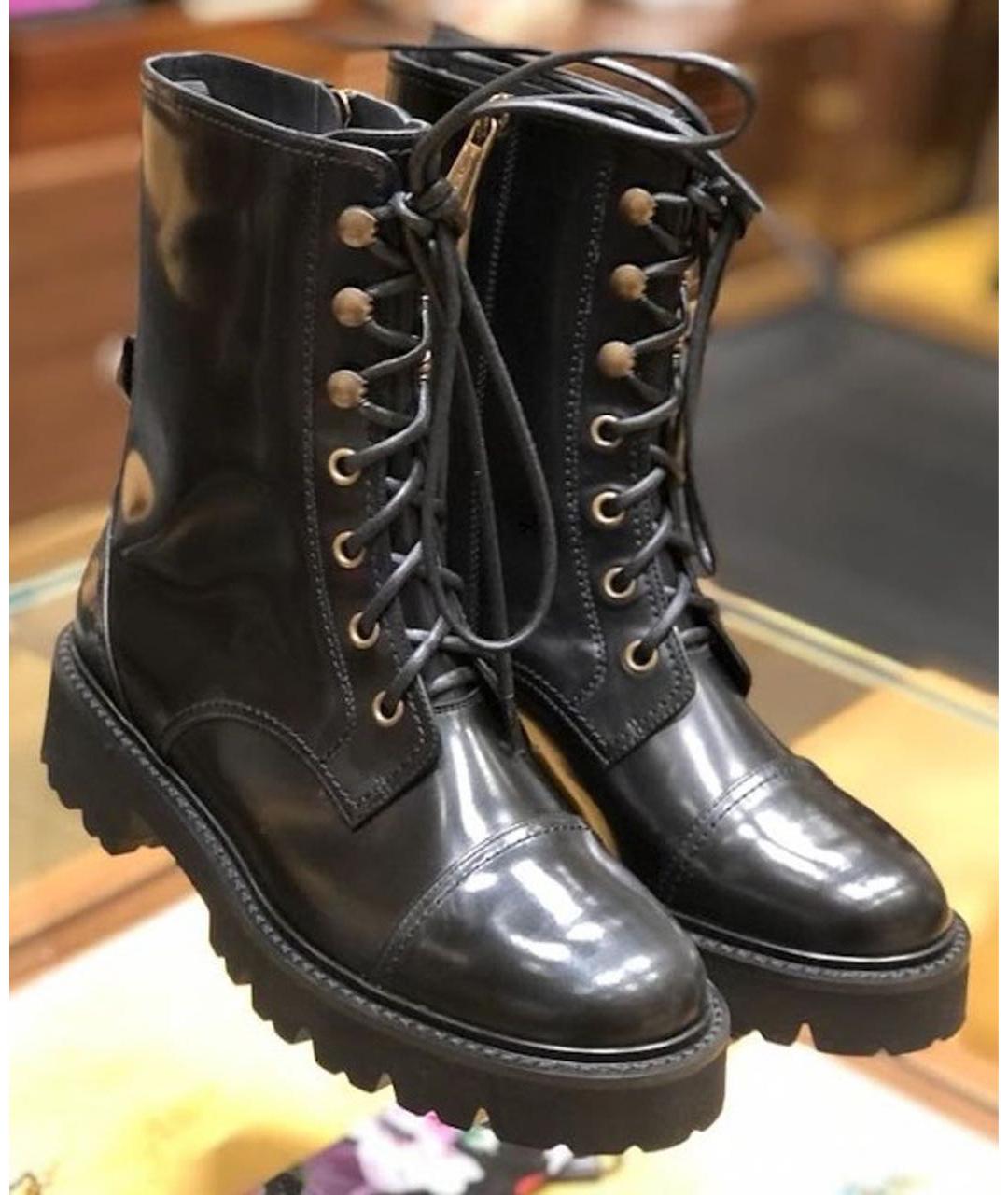 DOLCE&GABBANA Черные ботинки из лакированной кожи, фото 4