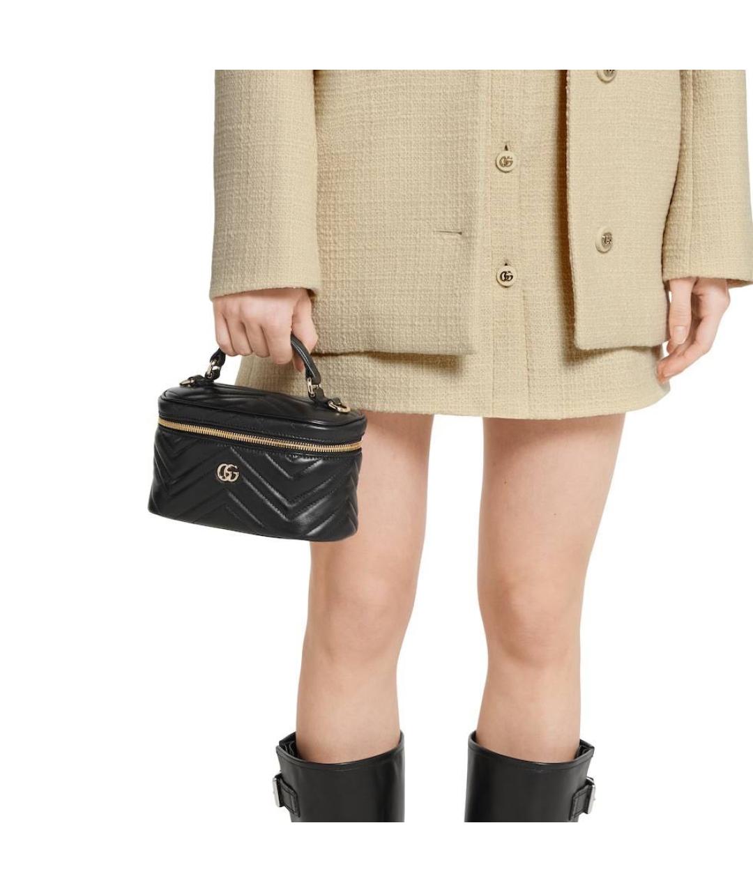 GUCCI Черная кожаная сумка через плечо, фото 5