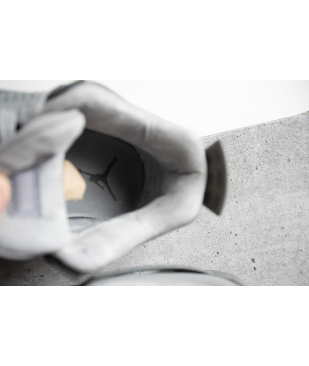 JORDAN Серые нубуковые высокие кроссовки / кеды, фото 2