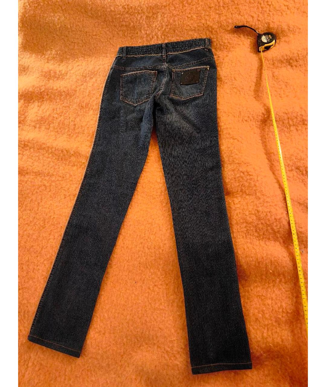 LA PERLA Темно-синие хлопковые джинсы слим, фото 8