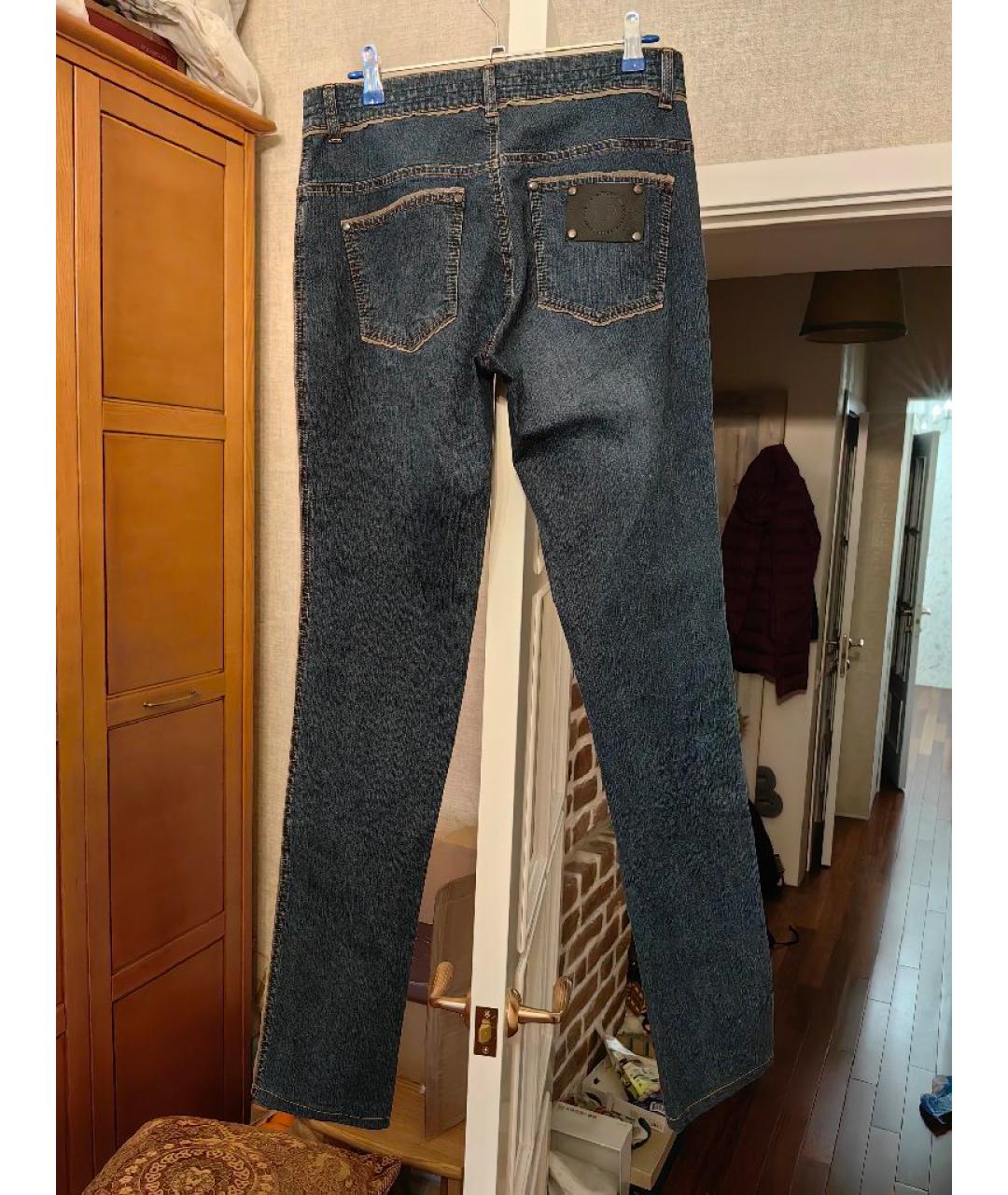 LA PERLA Темно-синие хлопковые джинсы слим, фото 2