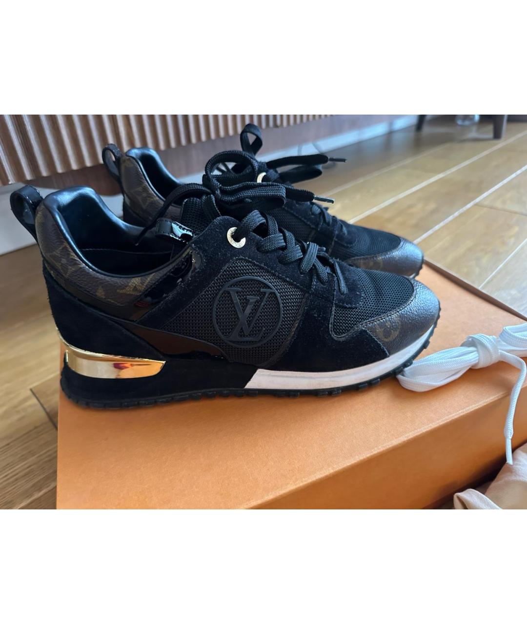 LOUIS VUITTON Черные замшевые кроссовки, фото 8