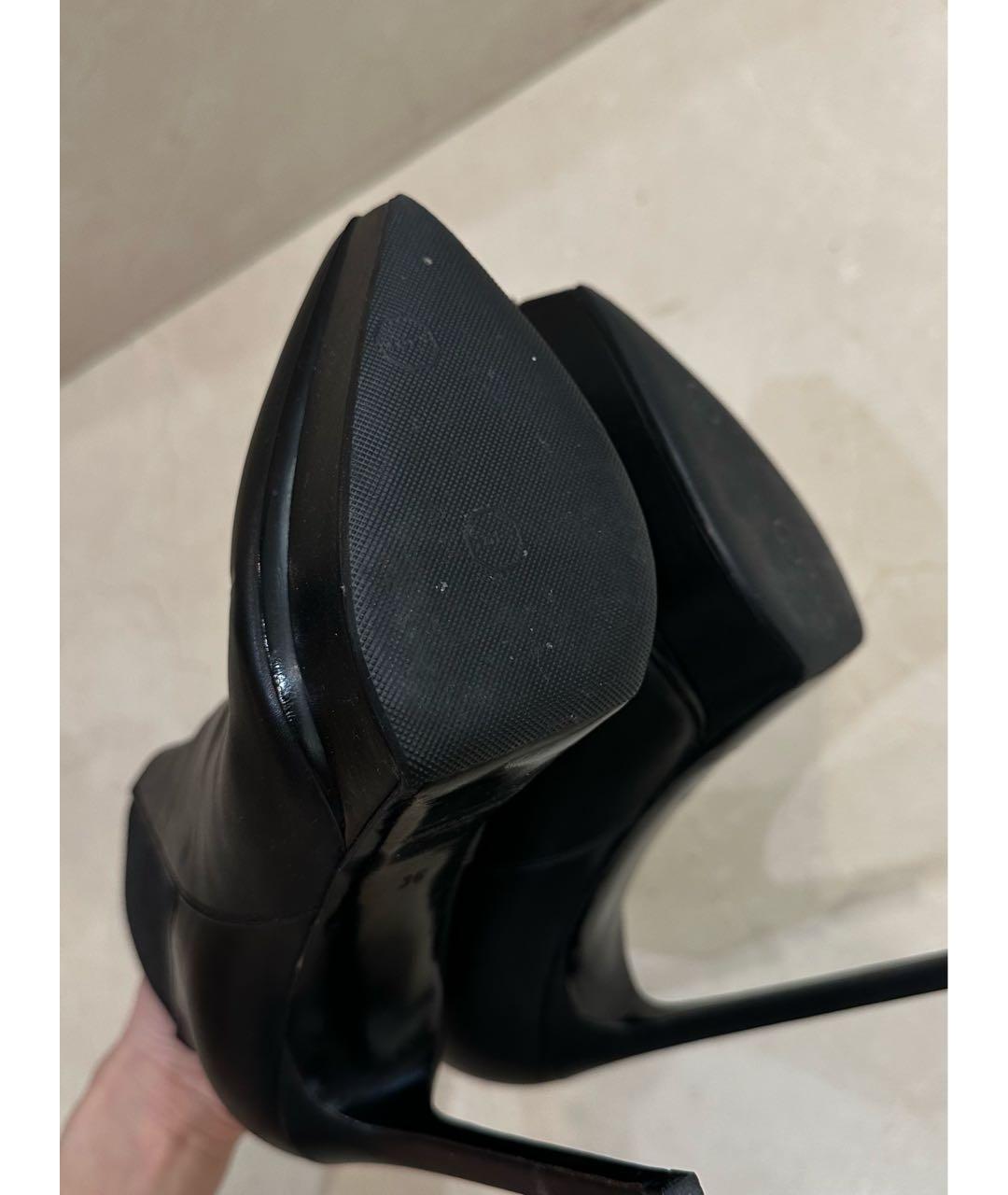 SAINT LAURENT Черные кожаные ботильоны, фото 6