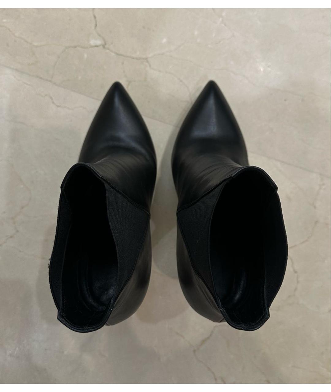 SAINT LAURENT Черные кожаные ботильоны, фото 3