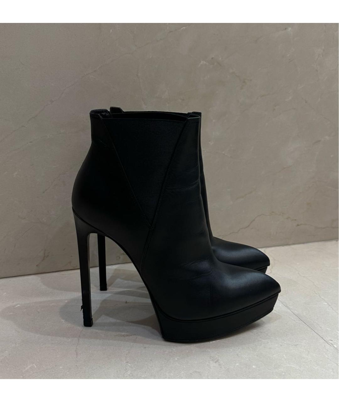 SAINT LAURENT Черные кожаные ботильоны, фото 8