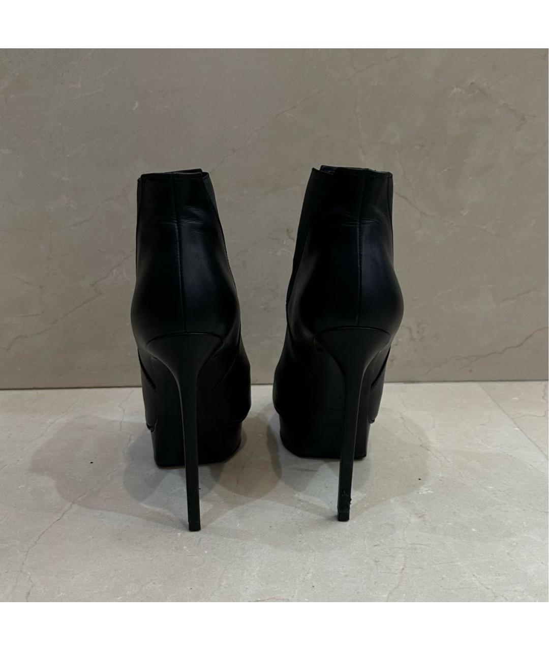 SAINT LAURENT Черные кожаные ботильоны, фото 4