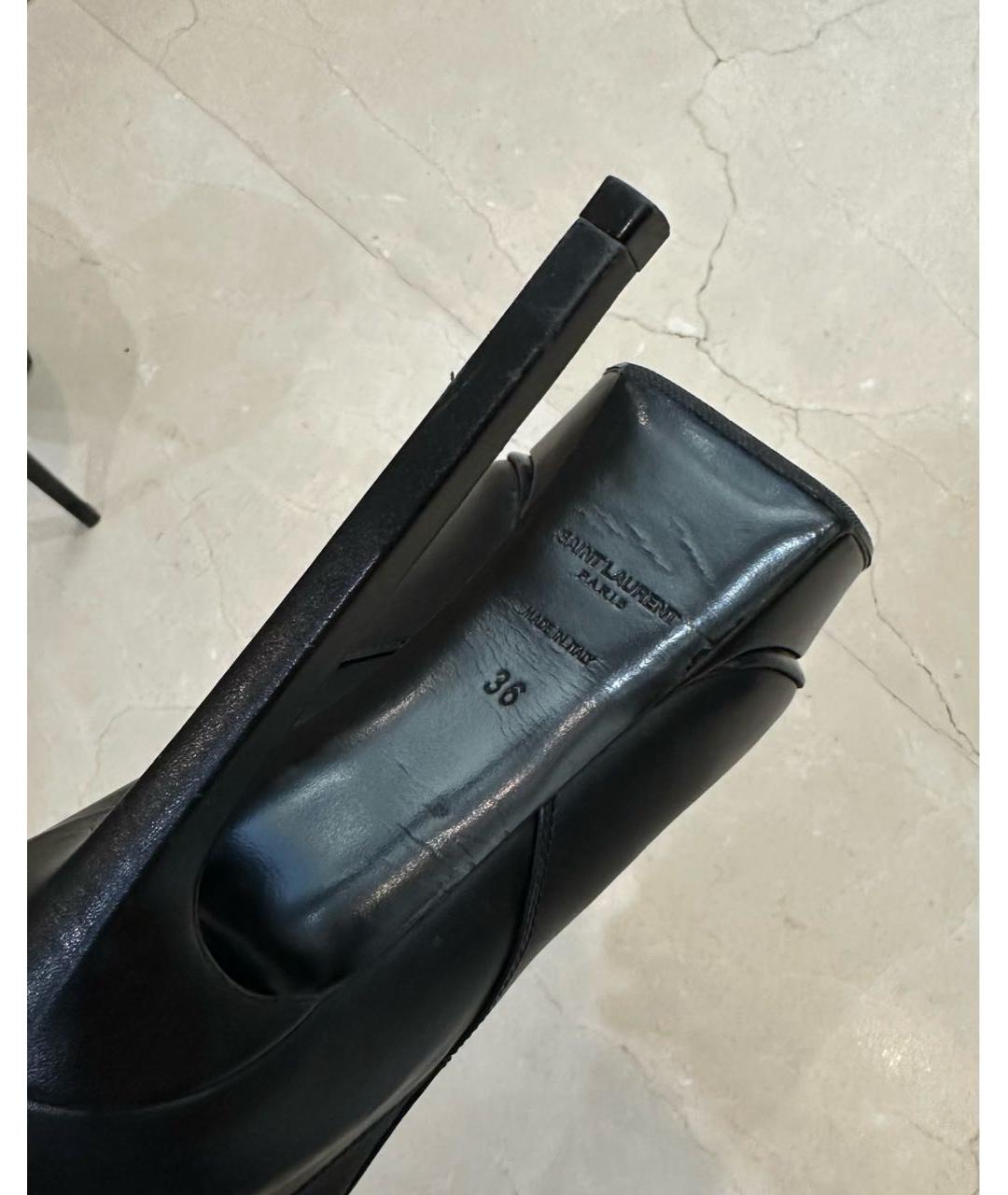 SAINT LAURENT Черные кожаные ботильоны, фото 5