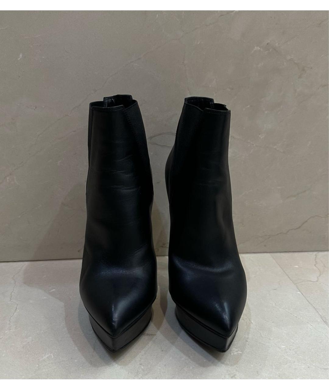 SAINT LAURENT Черные кожаные ботильоны, фото 2