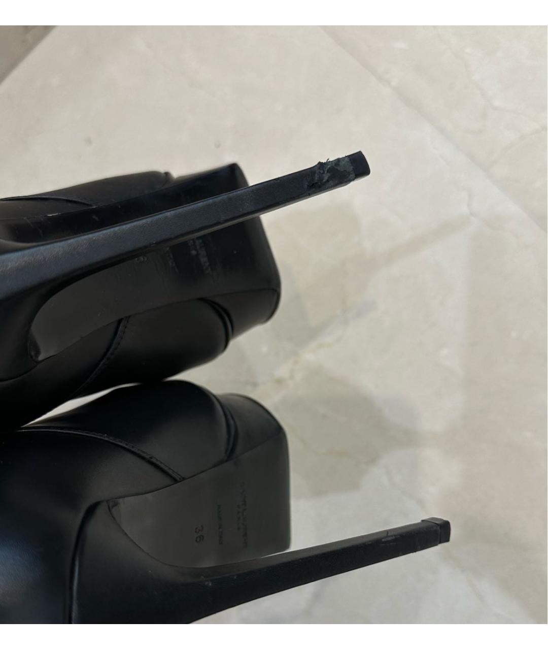 SAINT LAURENT Черные кожаные ботильоны, фото 7