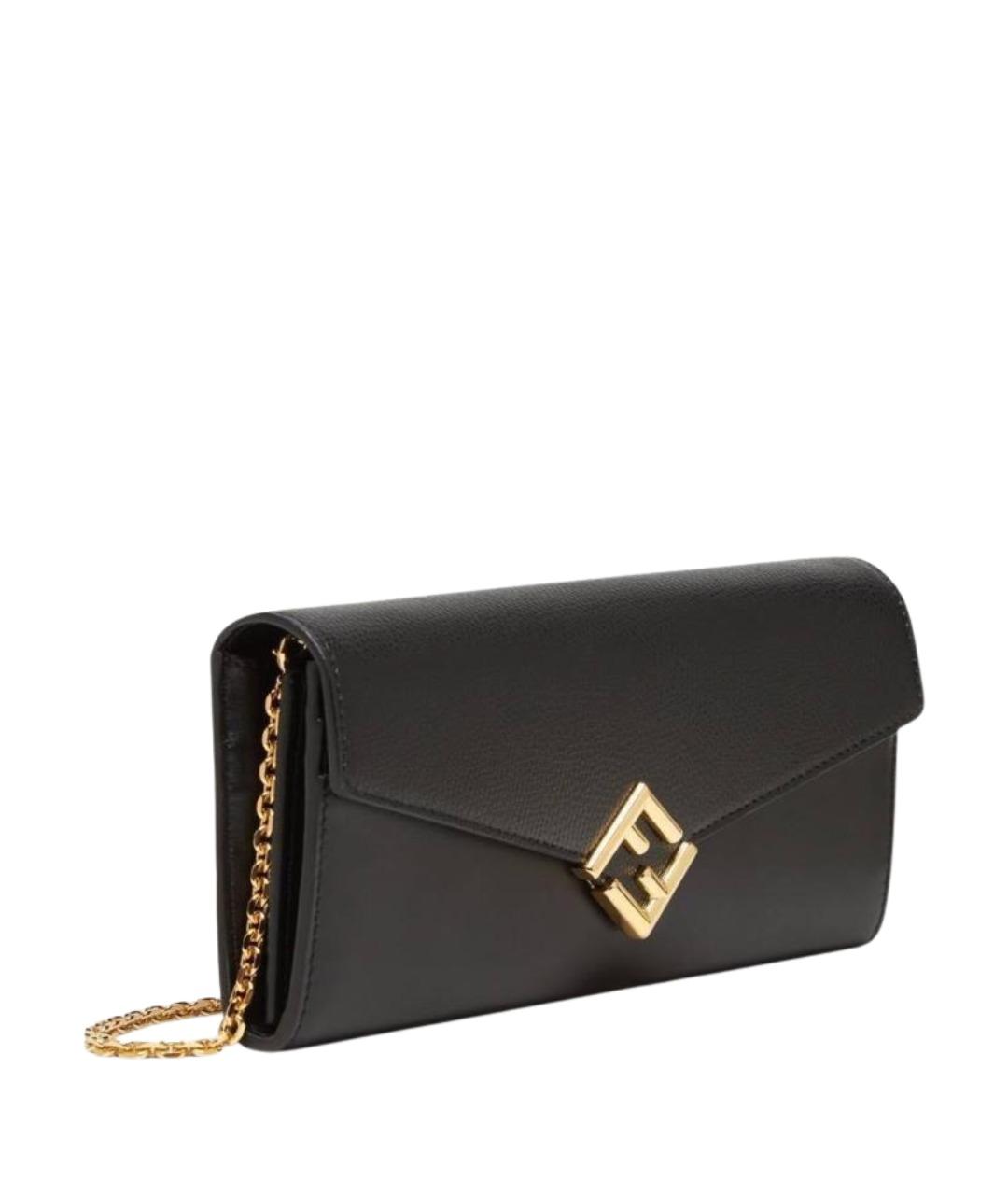 FENDI Черная кожаная сумка через плечо, фото 4