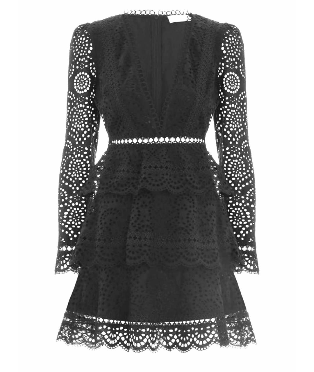 ZIMMERMANN Черное хлопковое коктейльное платье, фото 1