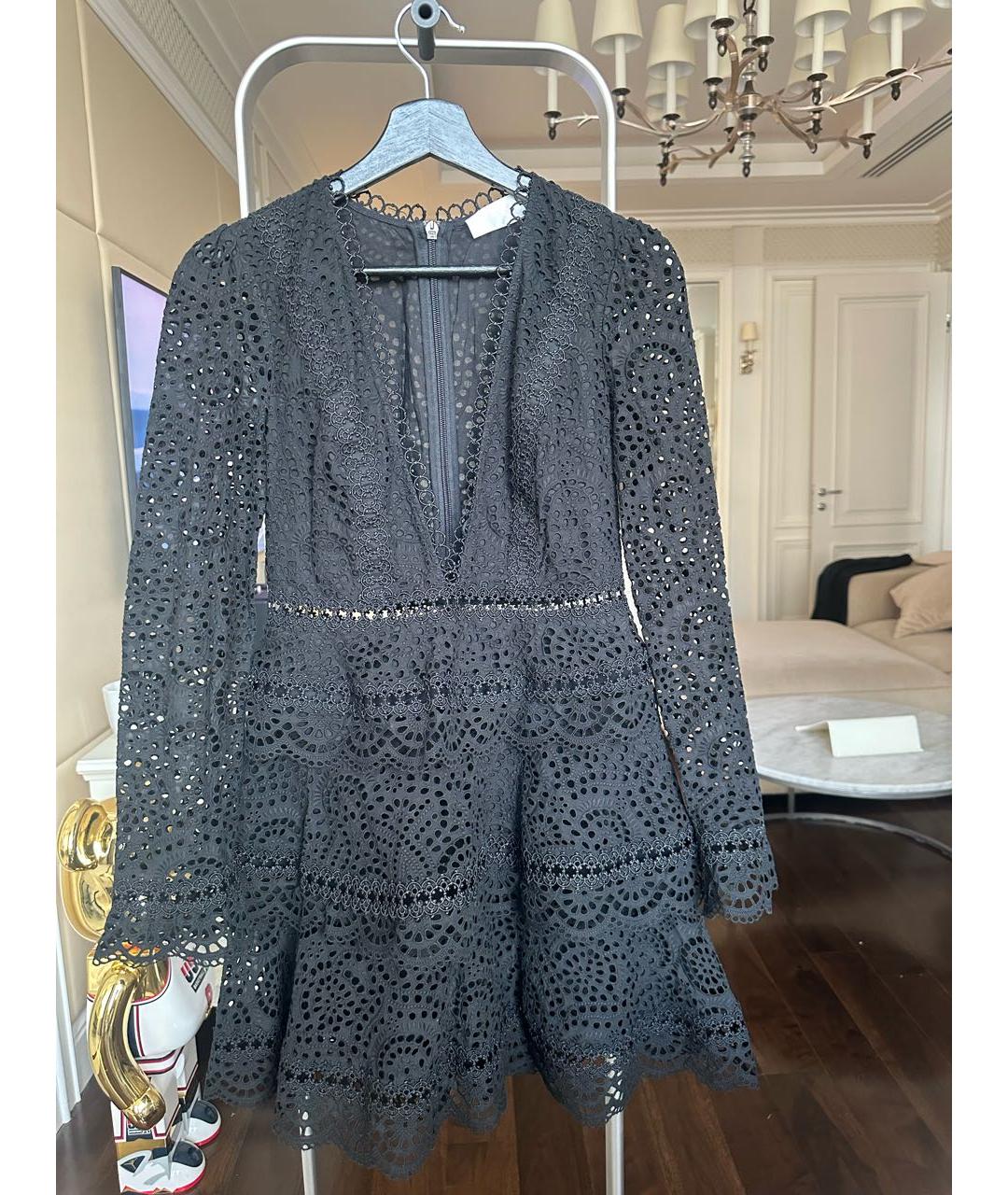 ZIMMERMANN Черное хлопковое коктейльное платье, фото 4