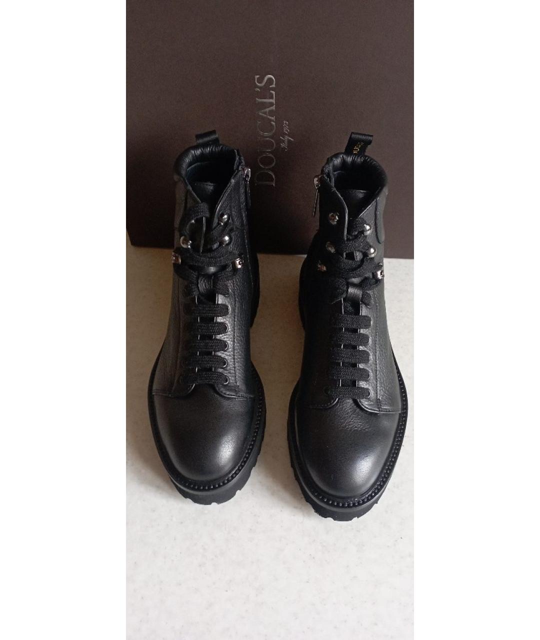 DOUCAL'S Черные кожаные ботинки, фото 5