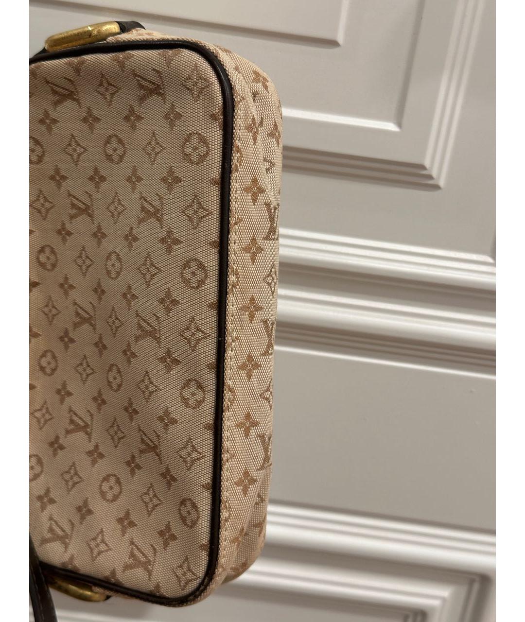 LOUIS VUITTON Бежевая тканевая сумка через плечо, фото 6
