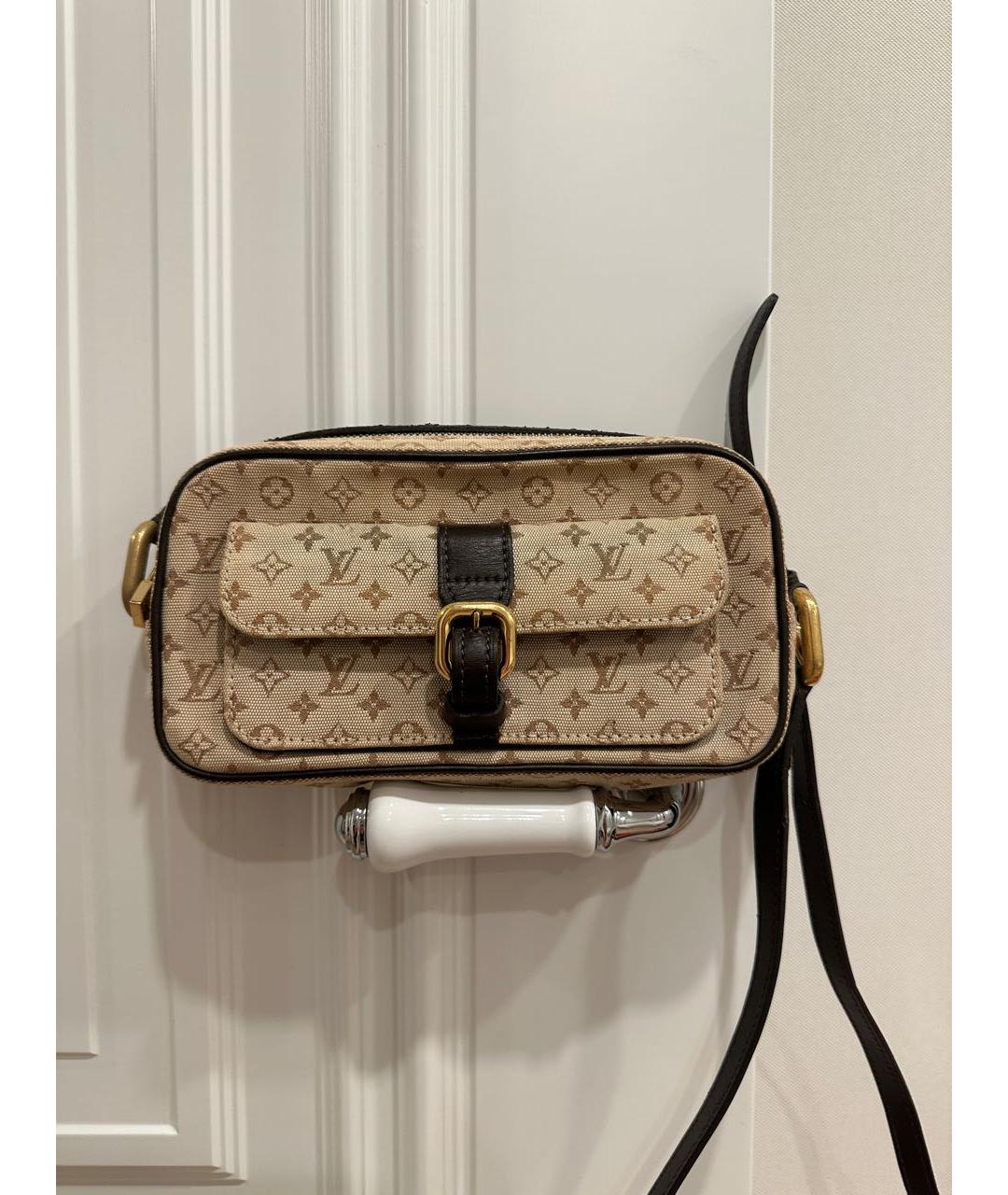 LOUIS VUITTON Бежевая тканевая сумка через плечо, фото 9