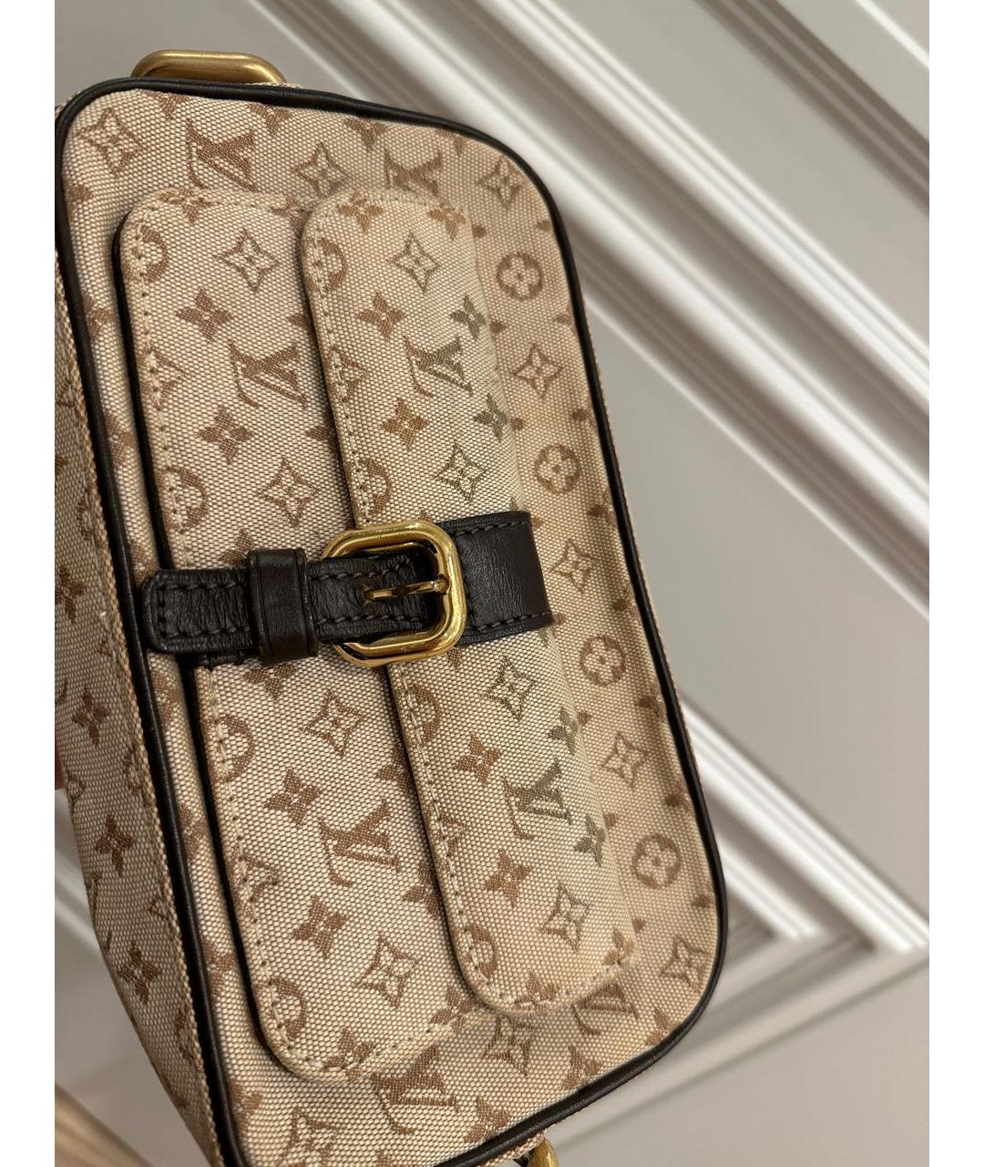 LOUIS VUITTON Бежевая тканевая сумка через плечо, фото 4