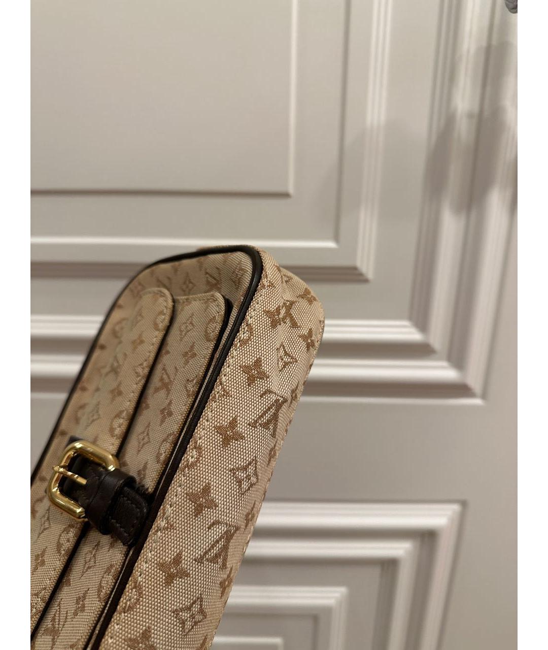 LOUIS VUITTON Бежевая тканевая сумка через плечо, фото 7