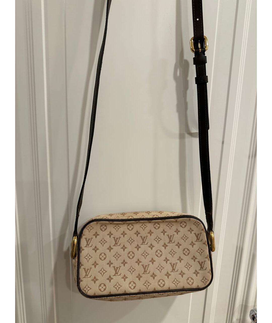 LOUIS VUITTON Бежевая тканевая сумка через плечо, фото 3