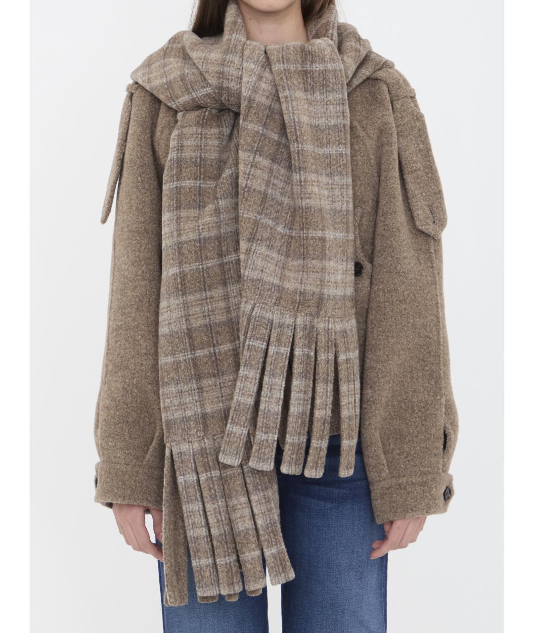 BURBERRY Коричневое шерстяное пальто, фото 2