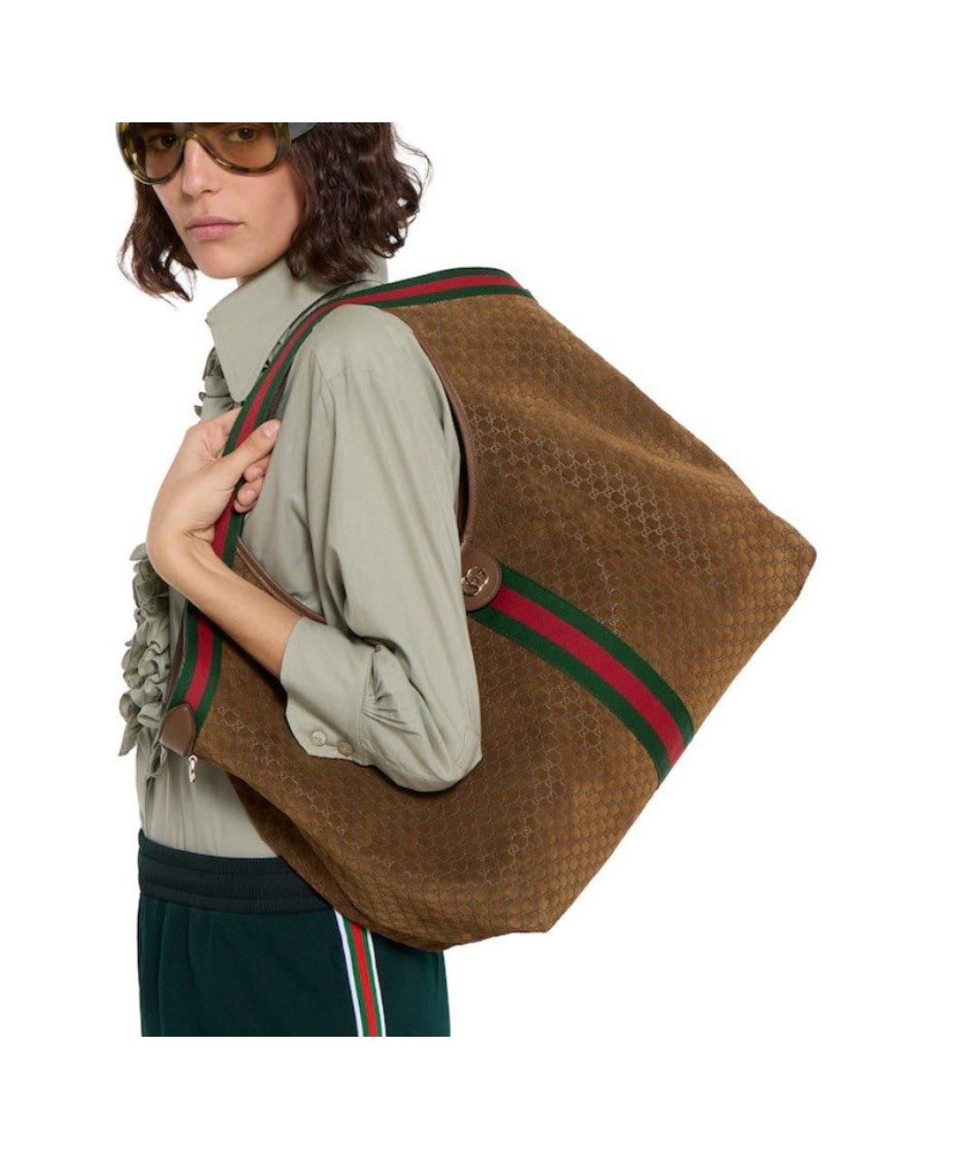 GUCCI Коричневая сумка тоут, фото 3