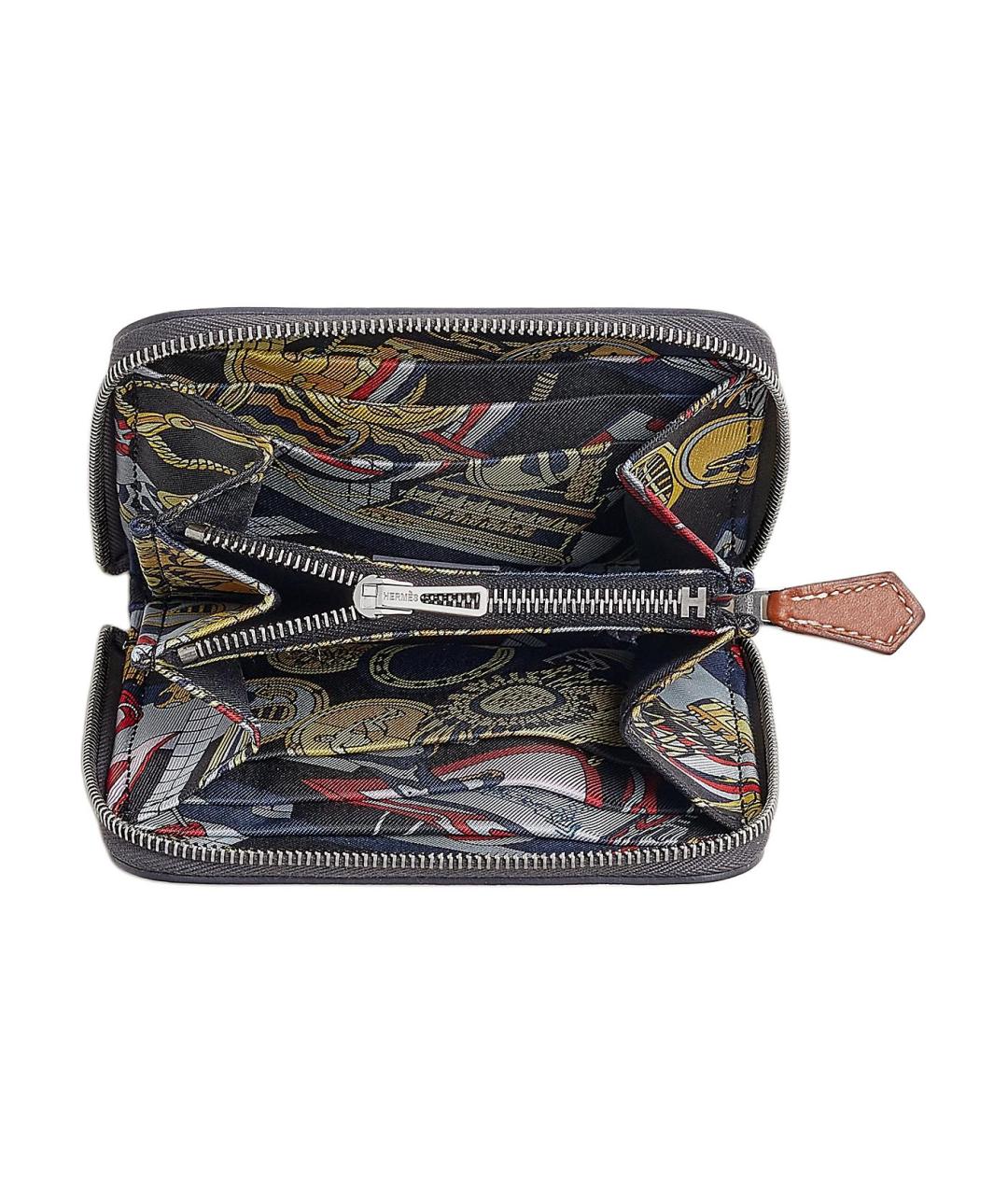 HERMES Черный кожаный кошелек, фото 2