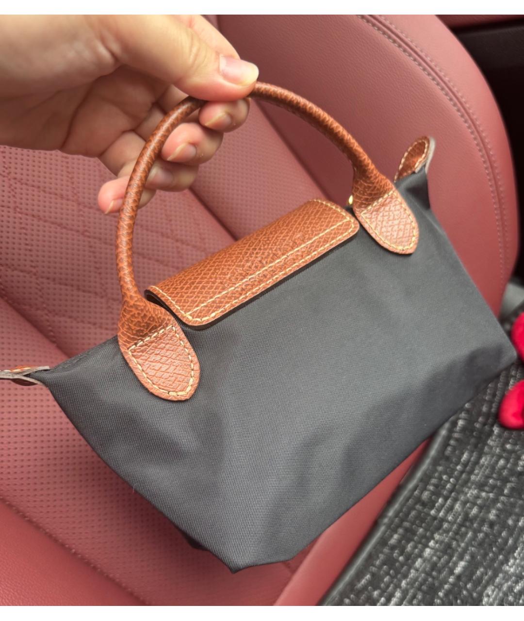 LONGCHAMP Темно-синяя сумка с короткими ручками, фото 4