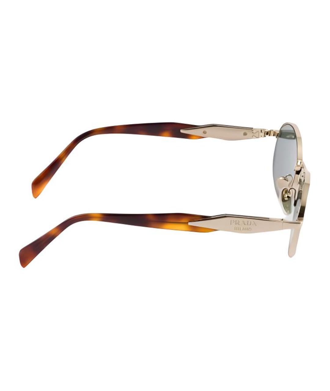 PRADA Коричневые металлические солнцезащитные очки, фото 4