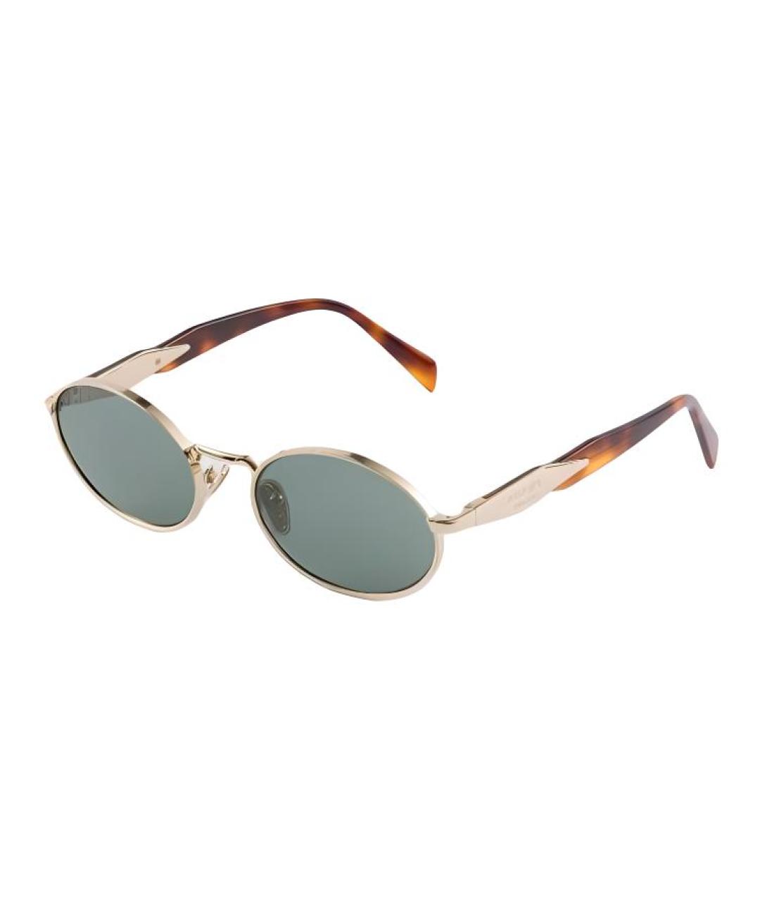 PRADA Коричневые металлические солнцезащитные очки, фото 1