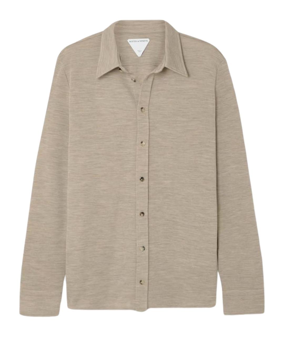 BOTTEGA VENETA Бежевая шерстяная рубашка, фото 1