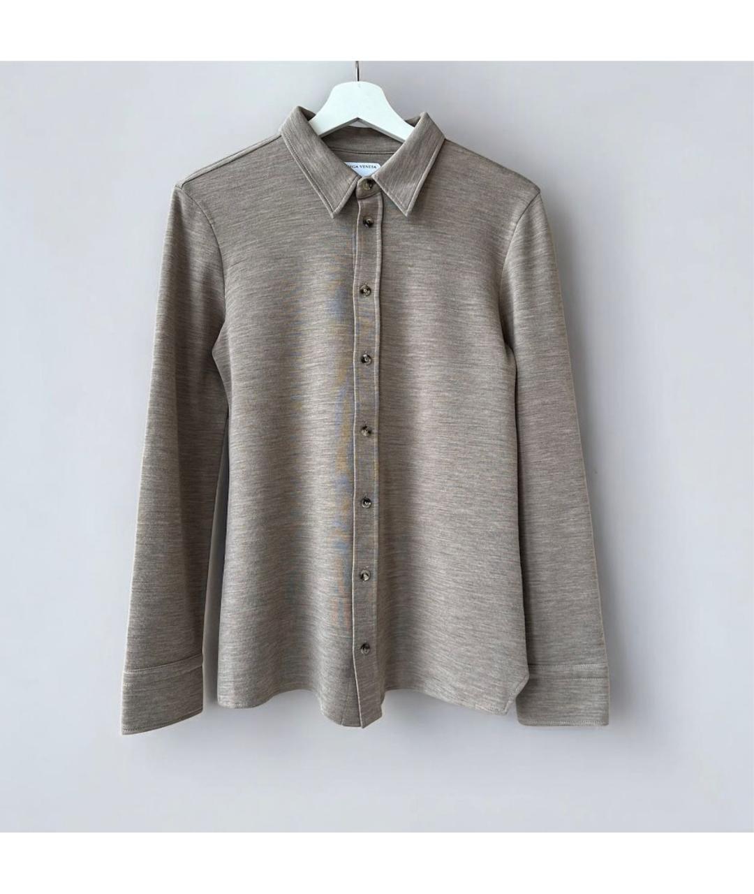 BOTTEGA VENETA Бежевая шерстяная рубашка, фото 2