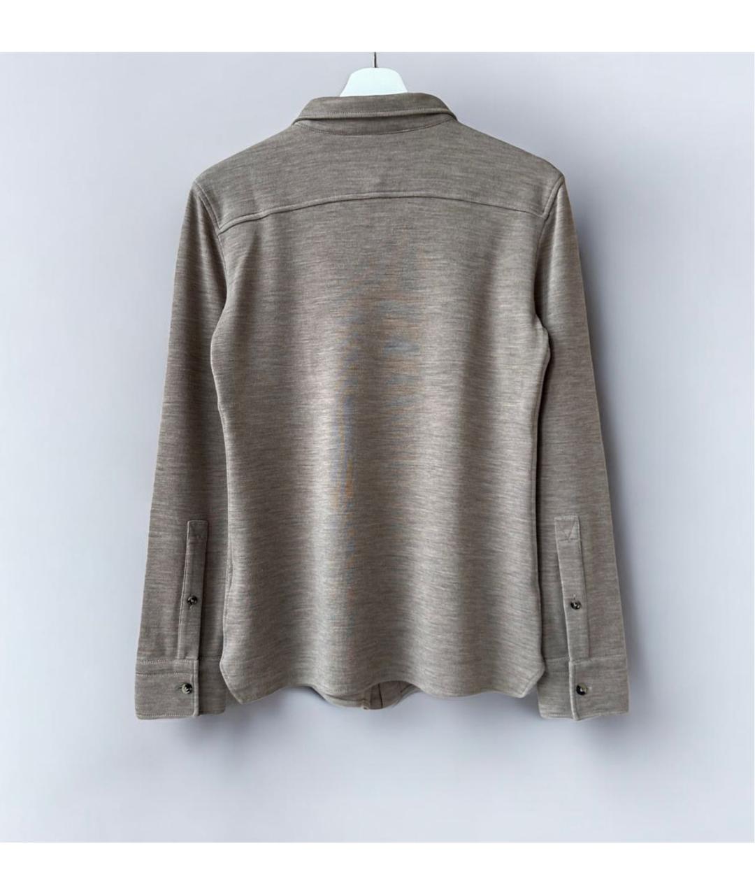 BOTTEGA VENETA Бежевая шерстяная рубашка, фото 3