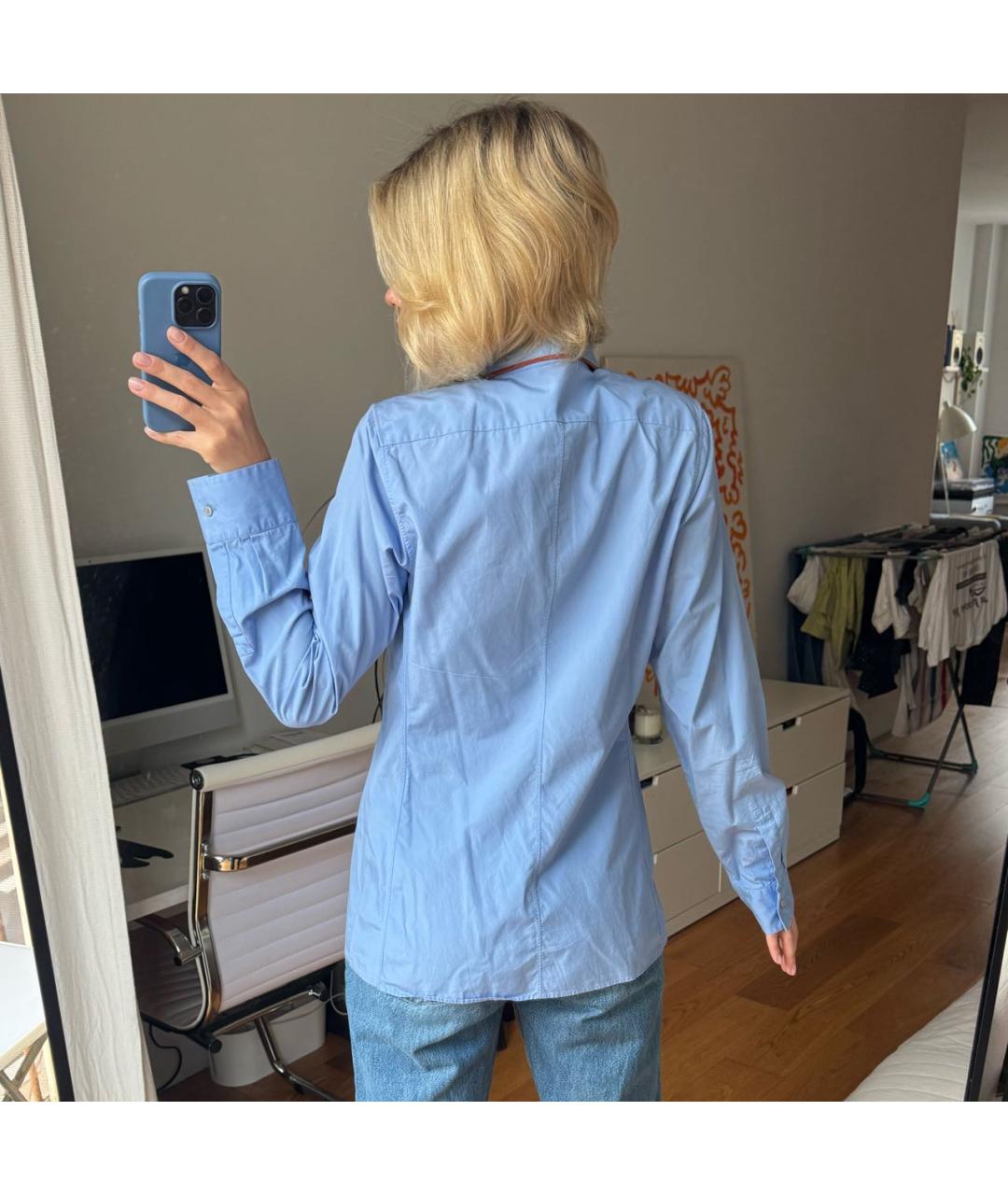 JIL SANDER Голубая хлопковая рубашка, фото 2