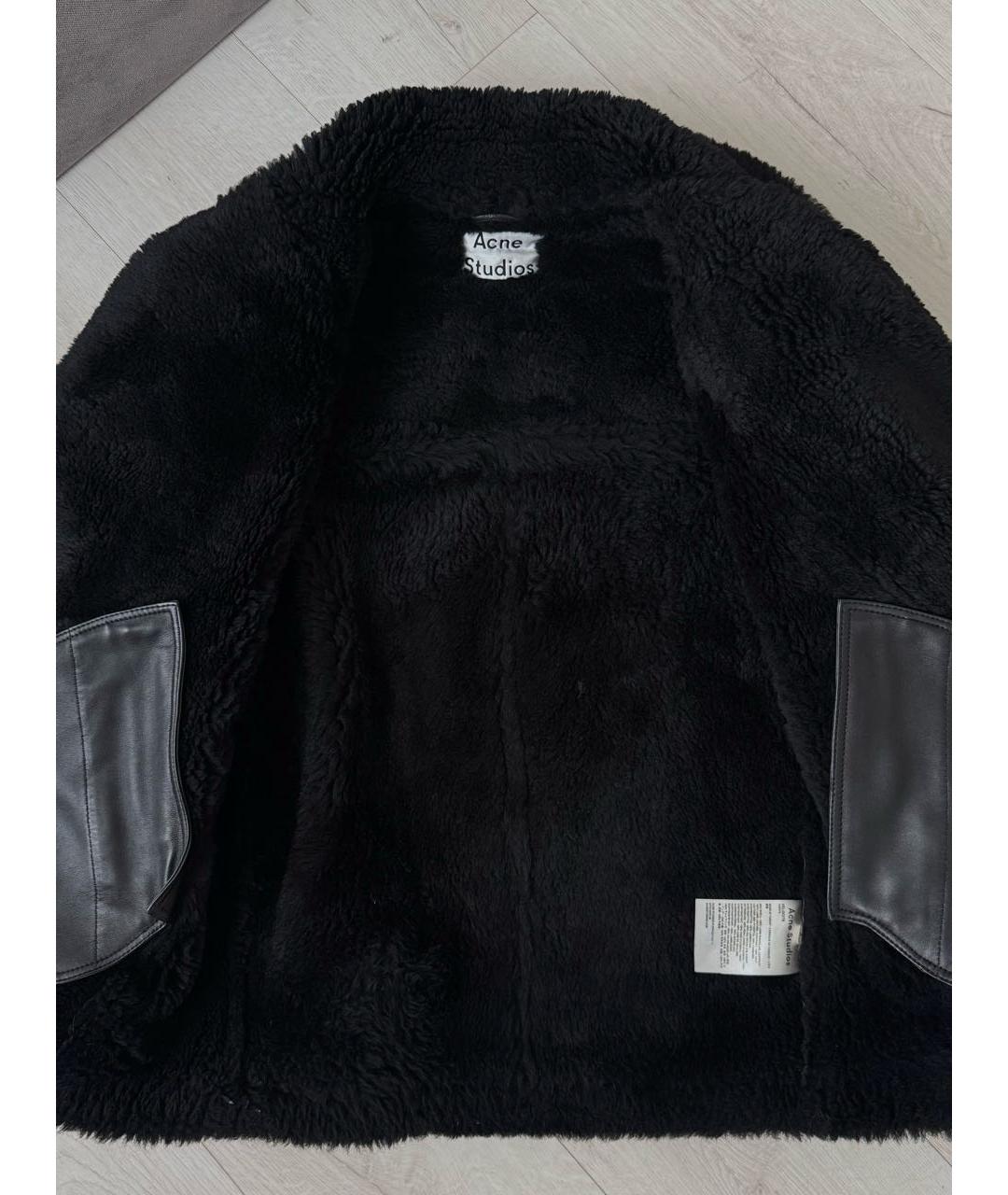ACNE STUDIOS Черная кожаная дубленка, фото 4