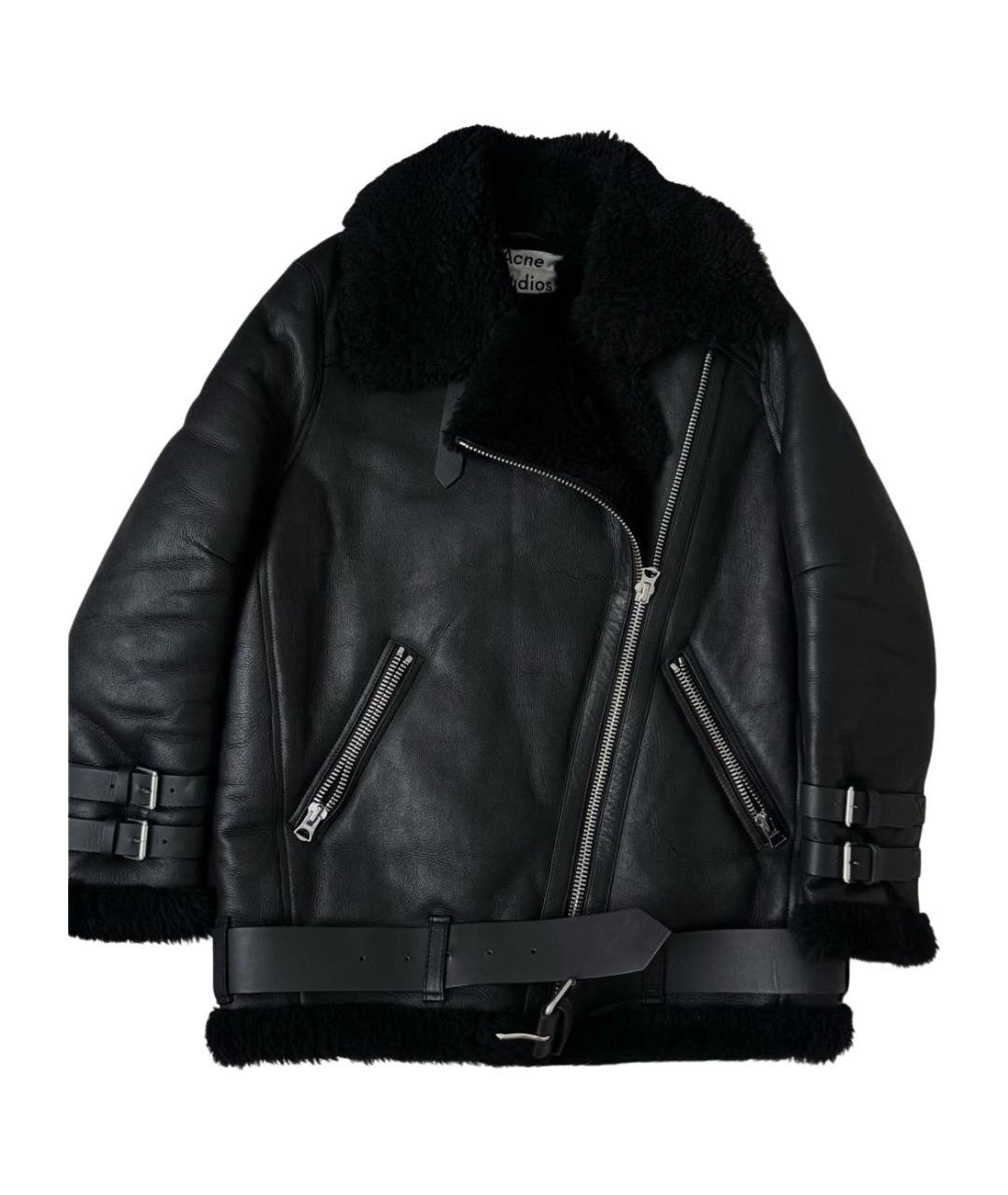 ACNE STUDIOS Черная кожаная дубленка, фото 8