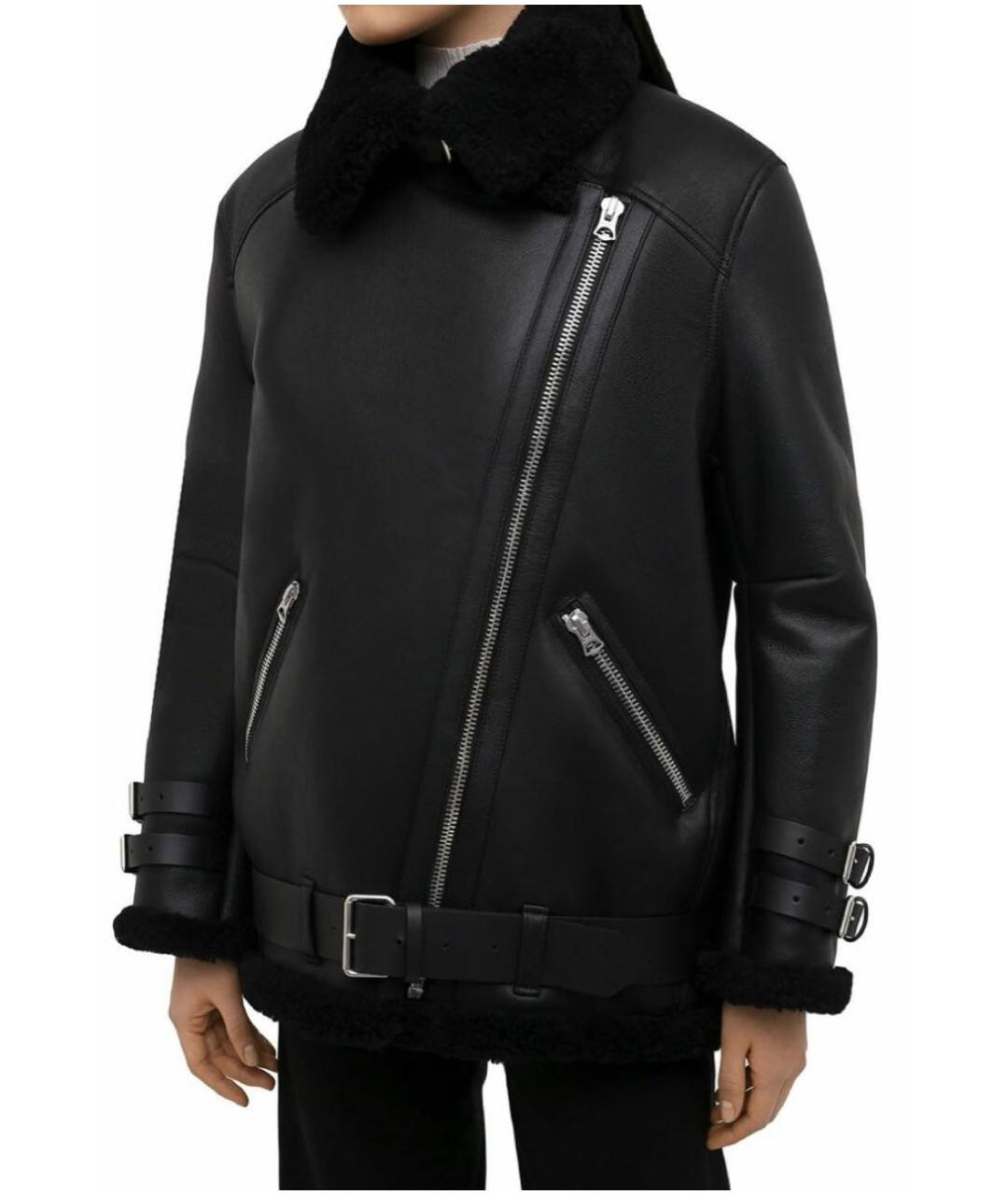 ACNE STUDIOS Черная кожаная дубленка, фото 6