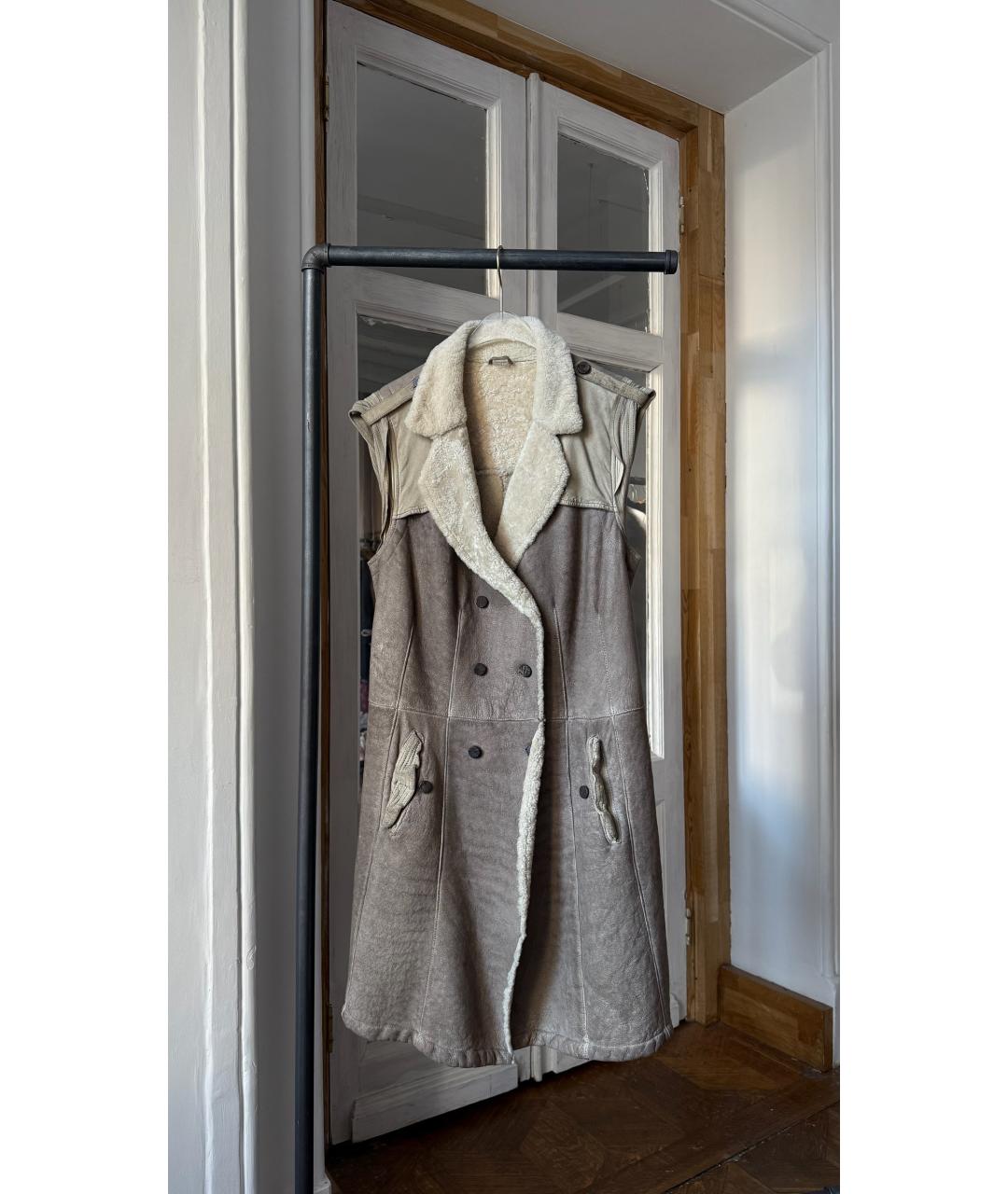 GIORGIO BRATO Серое кожаное пальто, фото 6