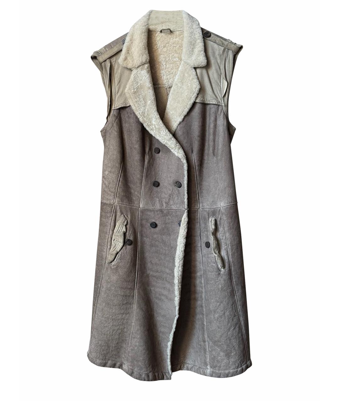 GIORGIO BRATO Серое кожаное пальто, фото 1