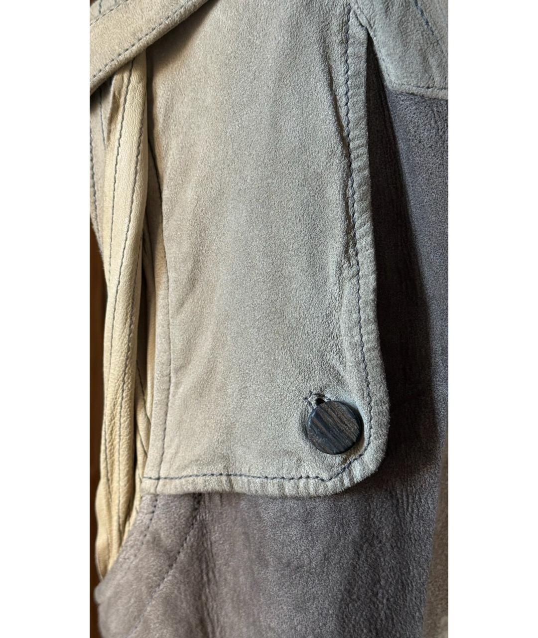 GIORGIO BRATO Серое кожаное пальто, фото 4