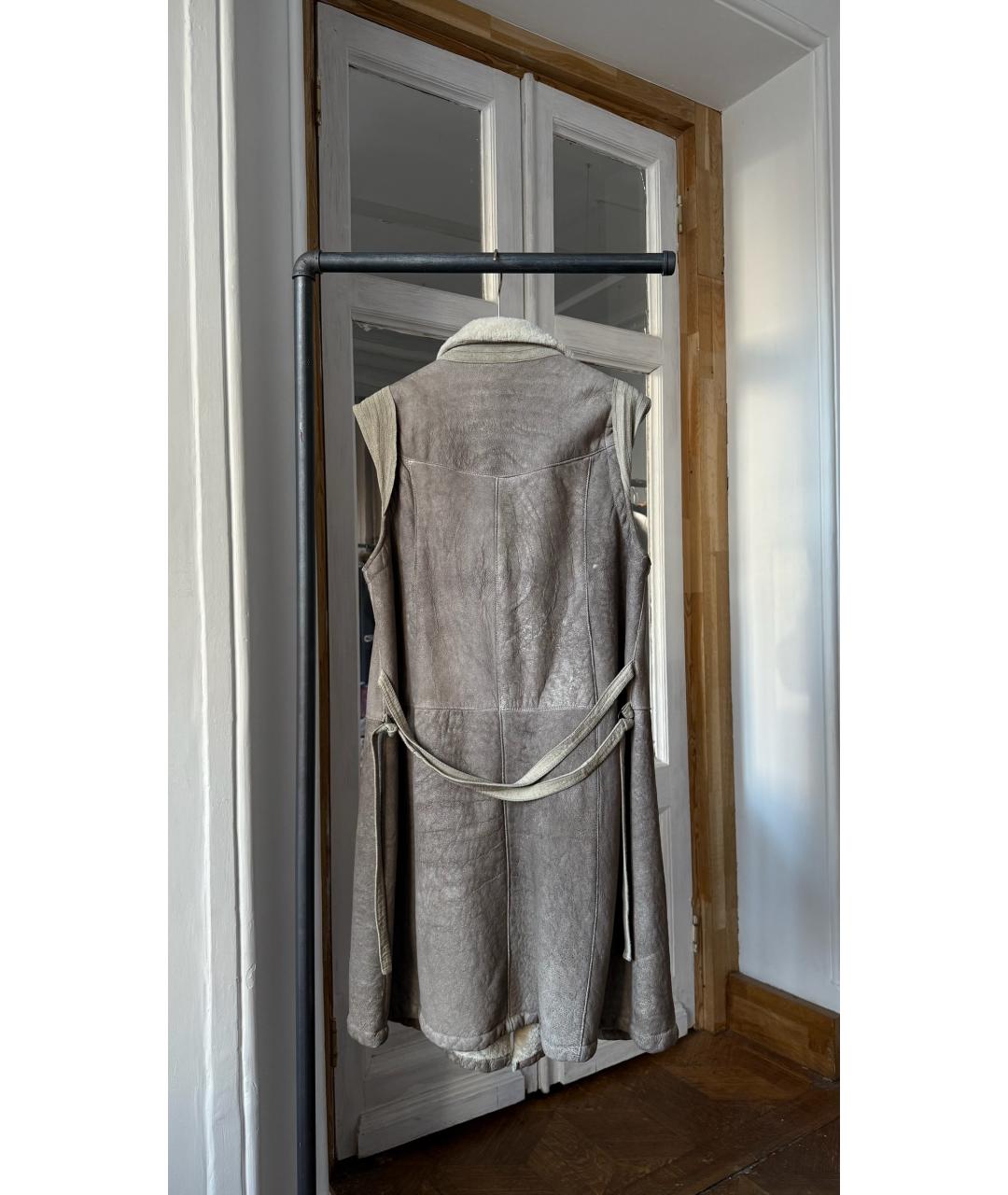 GIORGIO BRATO Серое кожаное пальто, фото 2