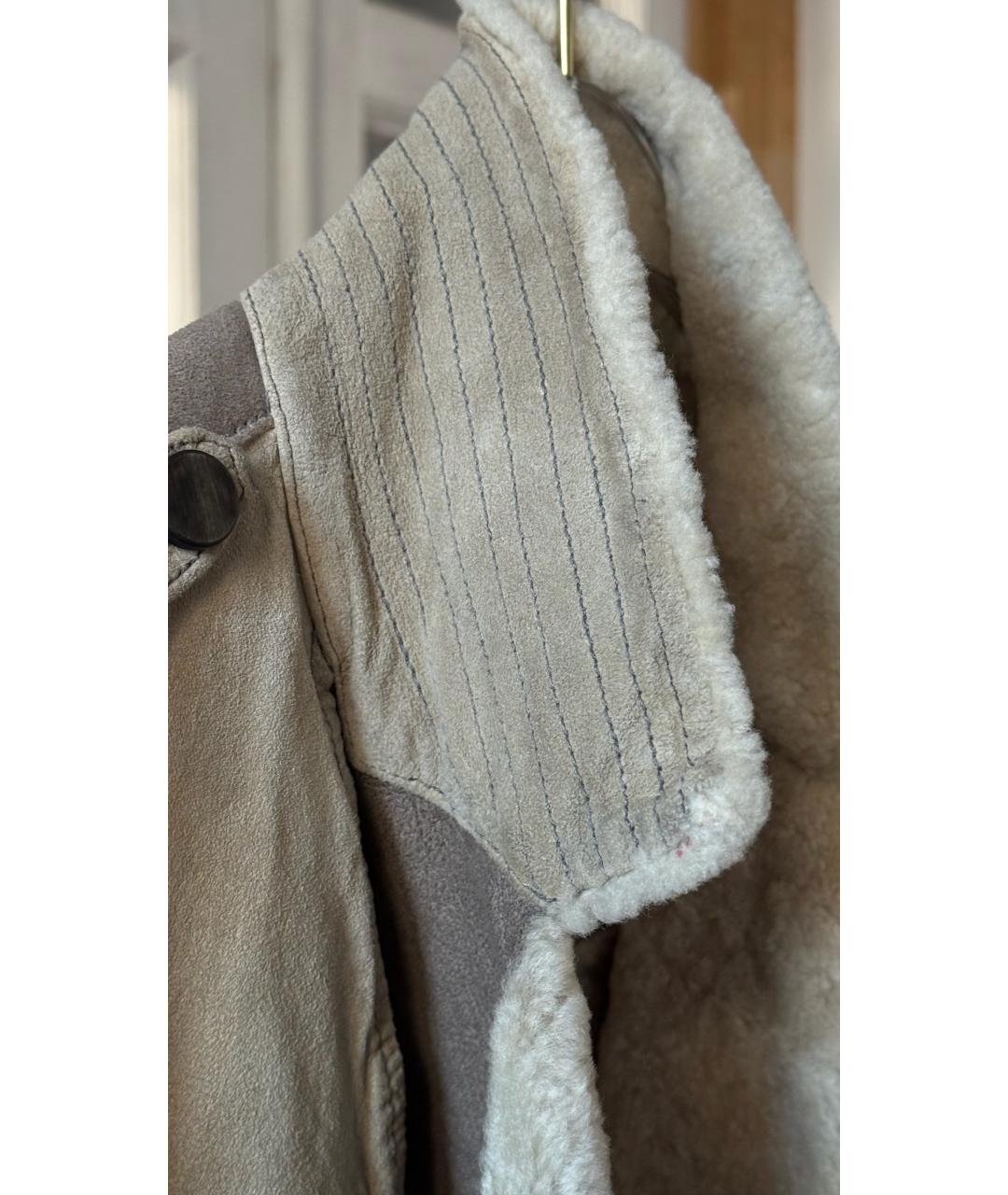 GIORGIO BRATO Серое кожаное пальто, фото 5