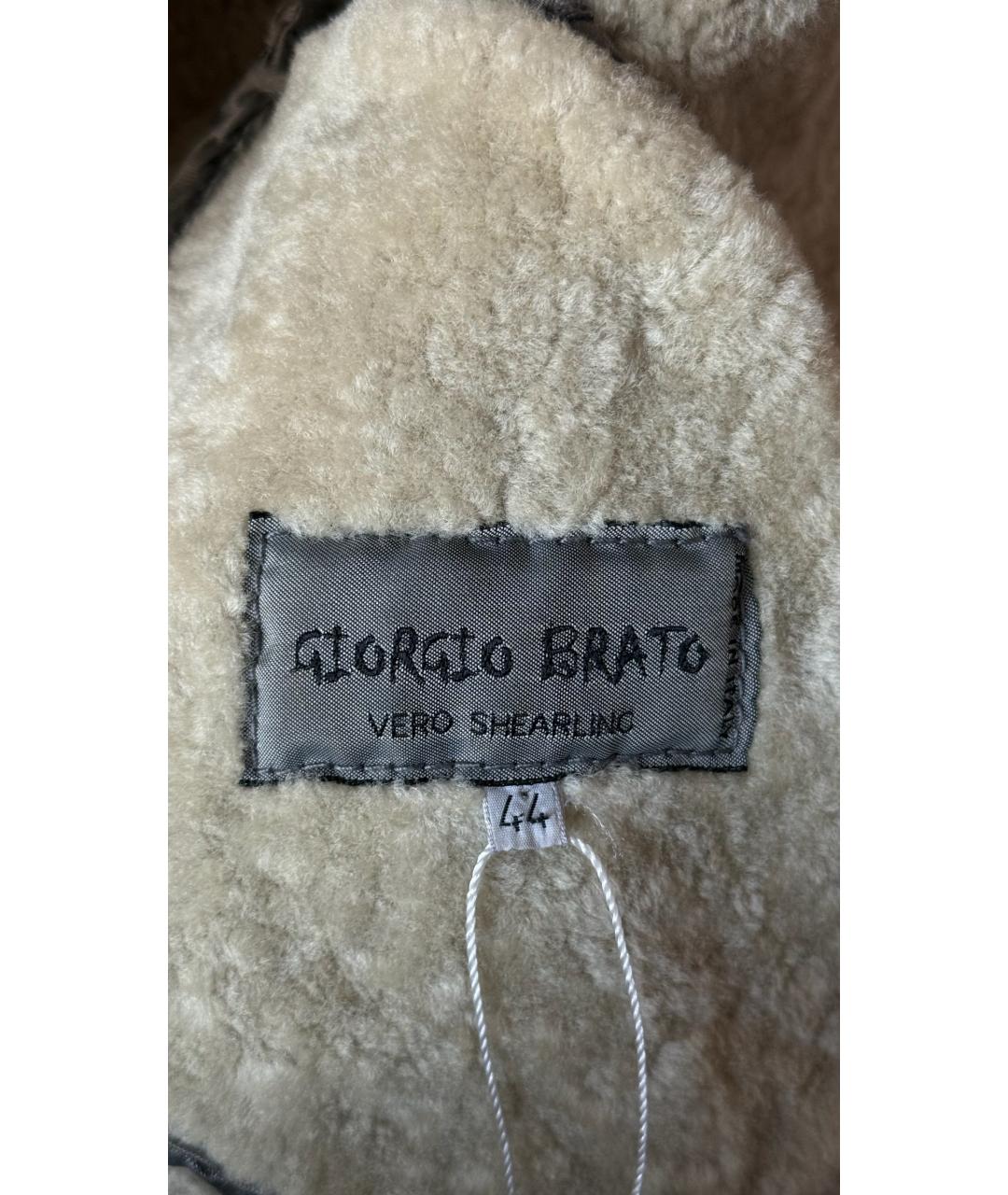 GIORGIO BRATO Серое кожаное пальто, фото 3