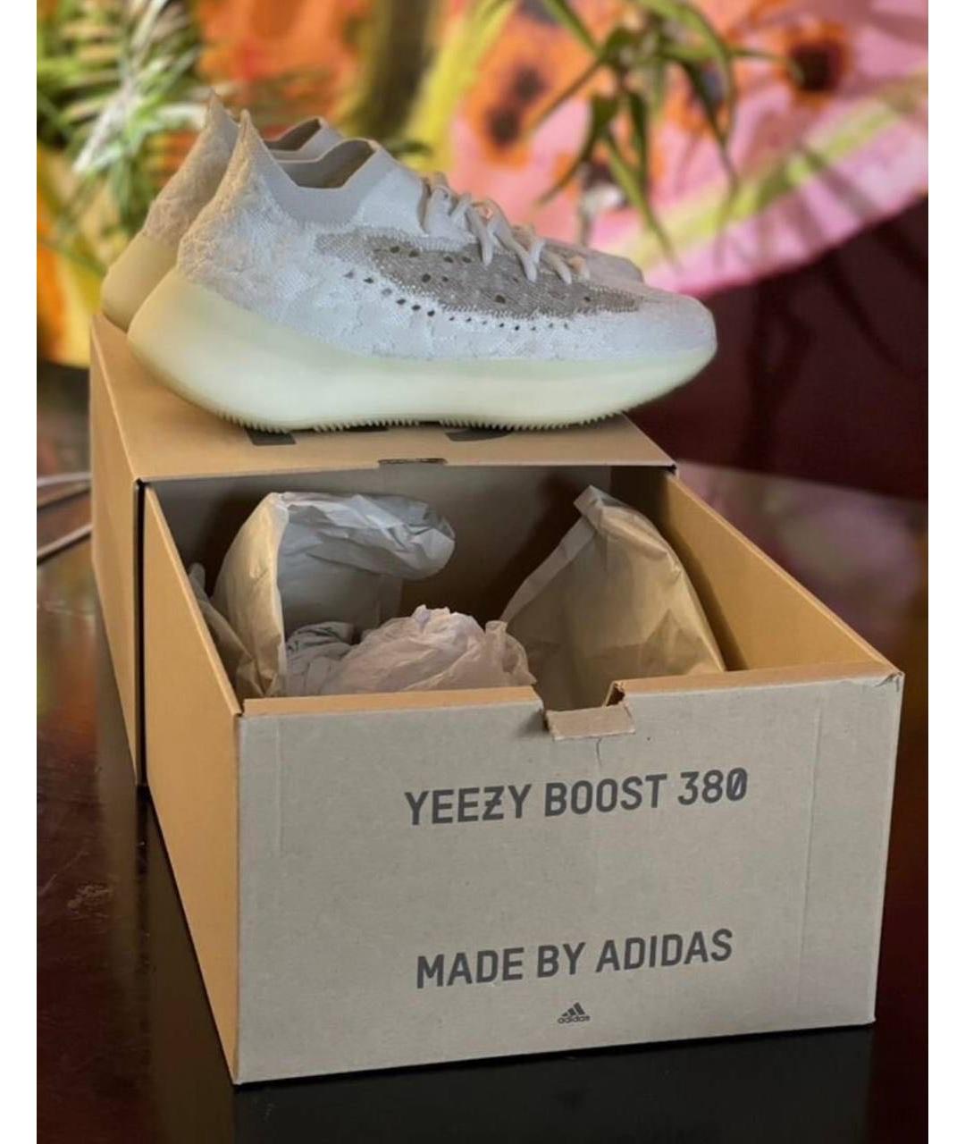 ADIDAS YEEZY Бежевые синтетические кроссовки, фото 7