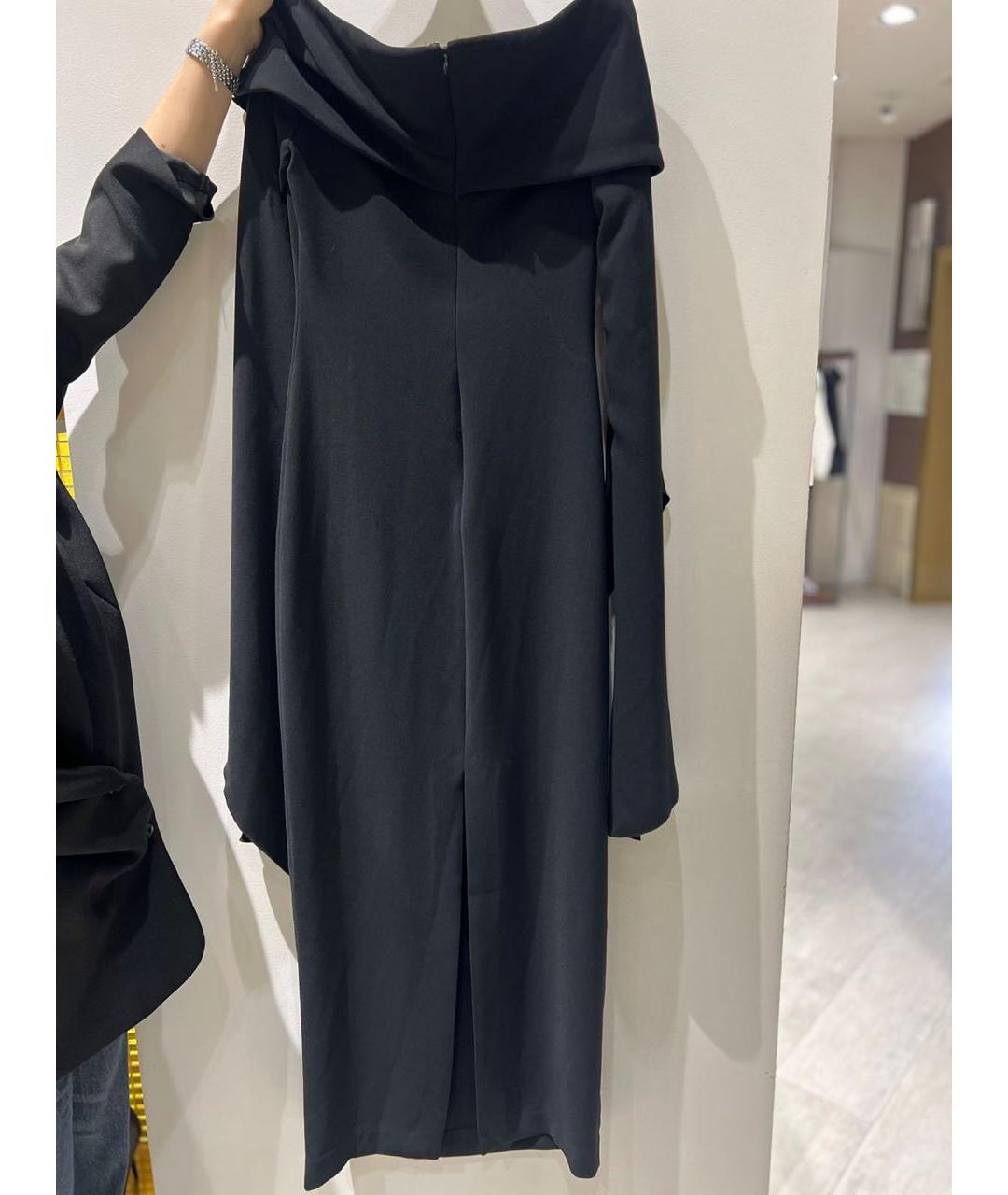 SOLACE LONDON Черное креповое вечернее платье, фото 2