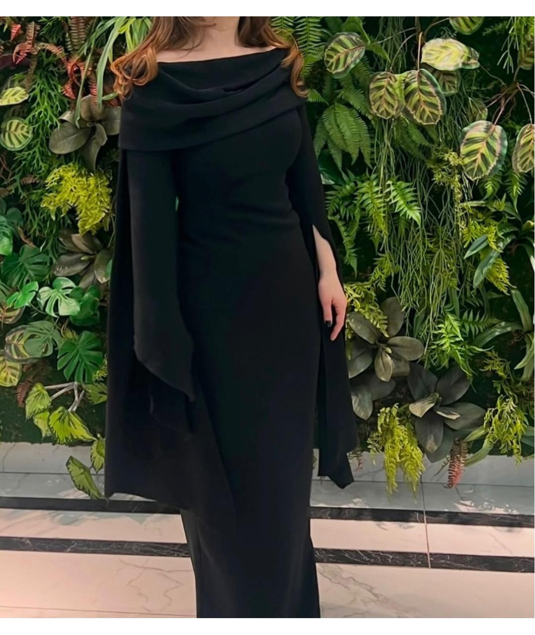 SOLACE LONDON Черное креповое вечернее платье, фото 6