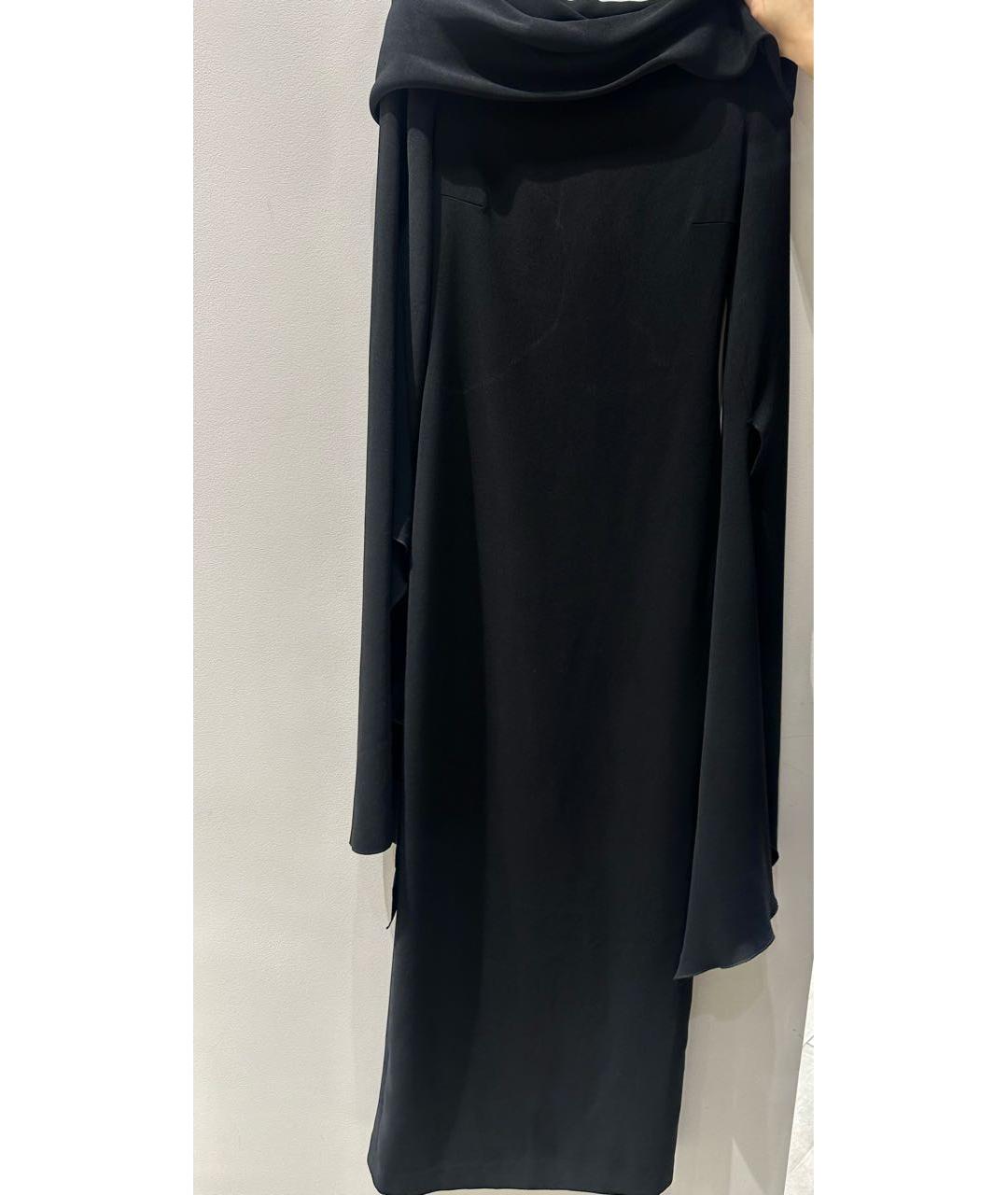SOLACE LONDON Черное креповое вечернее платье, фото 8